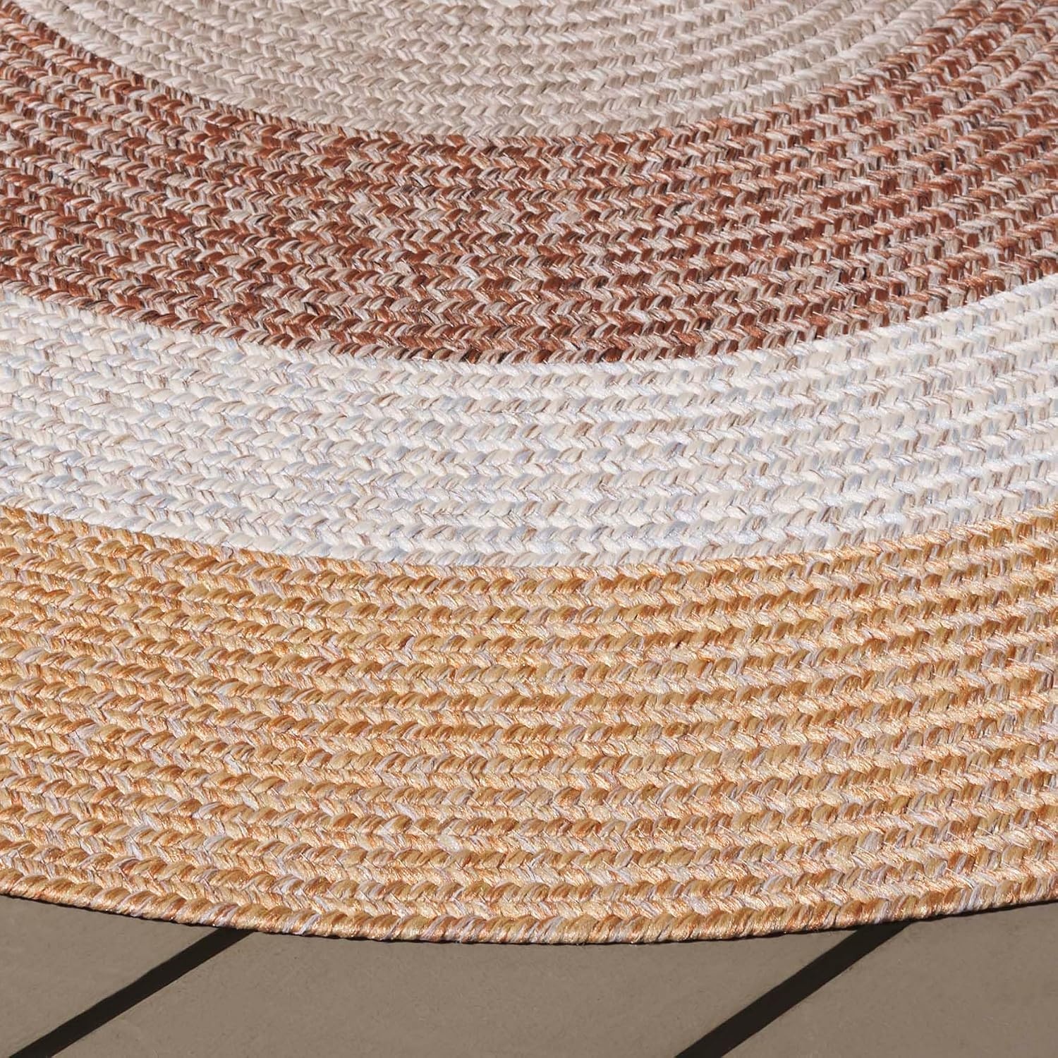 image:imageSAFAVIEH Washable Rug Outdoor Braided Collection 6 x 9 Oval Brown amp Light Brown Handmade amp Reversible NonShedding amp Easy to Clean Ideal for Patio Backyard Mudroom BRD318SBrownLight Brown