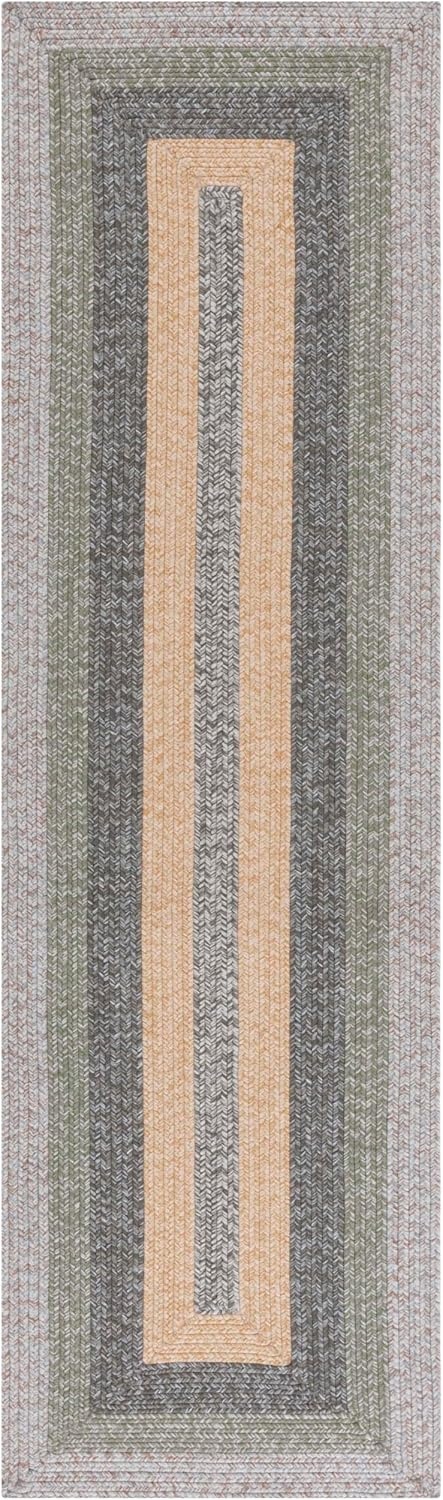image:imageSAFAVIEH Washable Rug Outdoor Braided Collection 6 x 9 Oval Brown amp Light Brown Handmade amp Reversible NonShedding amp Easy to Clean Ideal for Patio Backyard Mudroom BRD318SGreyGreen