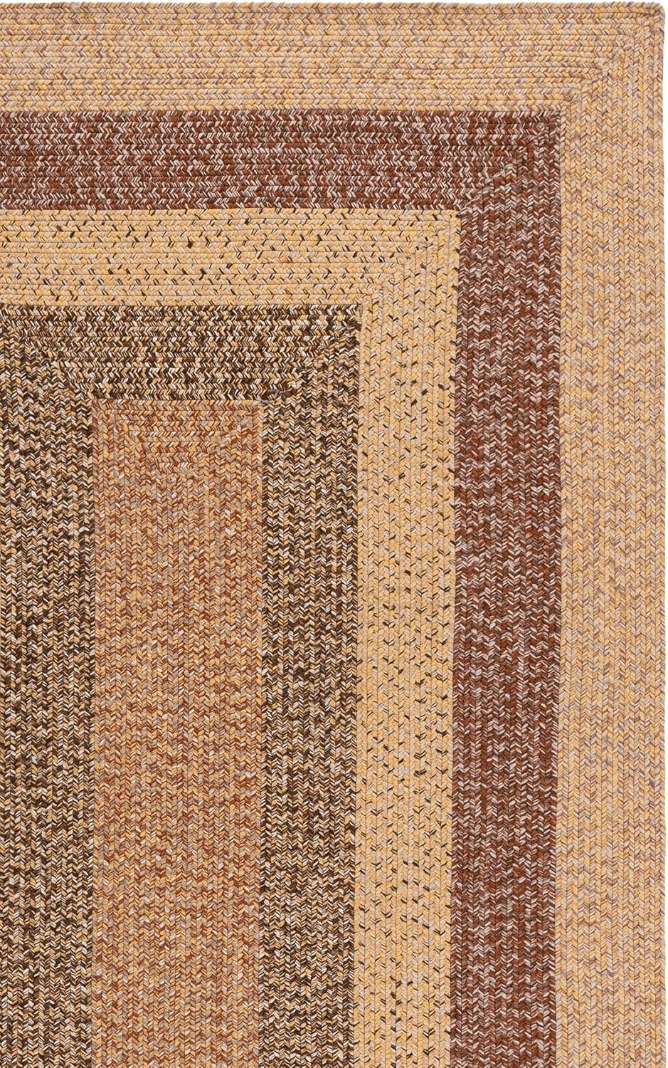 image:imageSAFAVIEH Washable Rug Outdoor Braided Collection 6 x 9 Oval Brown amp Light Brown Handmade amp Reversible NonShedding amp Easy to Clean Ideal for Patio Backyard Mudroom BRD318SBeigeBrown