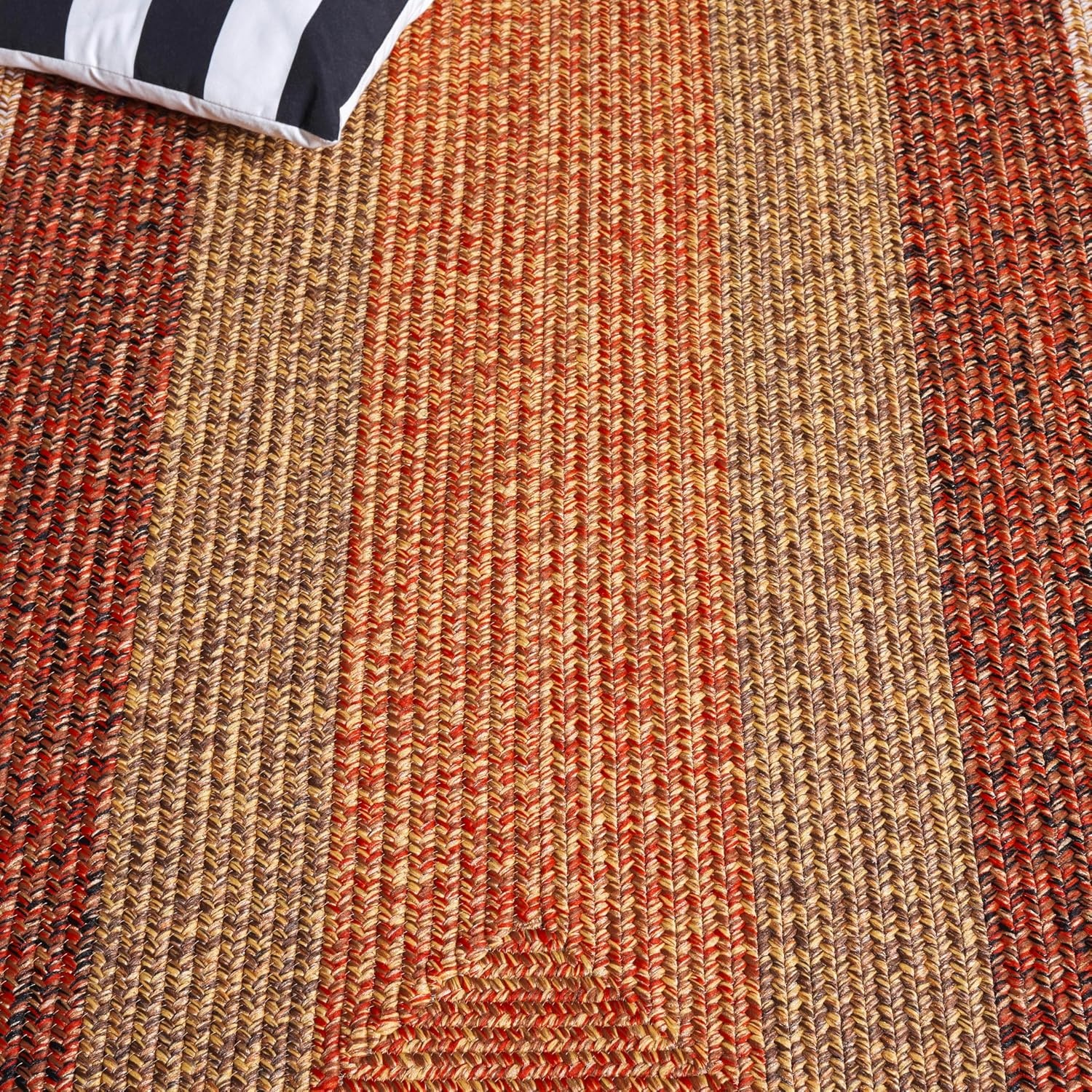 image:imageSAFAVIEH Washable Rug Outdoor Braided Collection 6 x 9 Oval Brown amp Light Brown Handmade amp Reversible NonShedding amp Easy to Clean Ideal for Patio Backyard Mudroom BRD318SRustRed