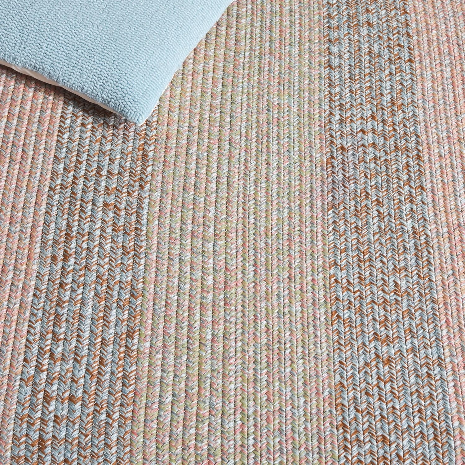 image:imageSAFAVIEH Washable Rug Outdoor Braided Collection 6 x 9 Oval Brown amp Light Brown Handmade amp Reversible NonShedding amp Easy to Clean Ideal for Patio Backyard Mudroom BRD318SBrownGrey Pink