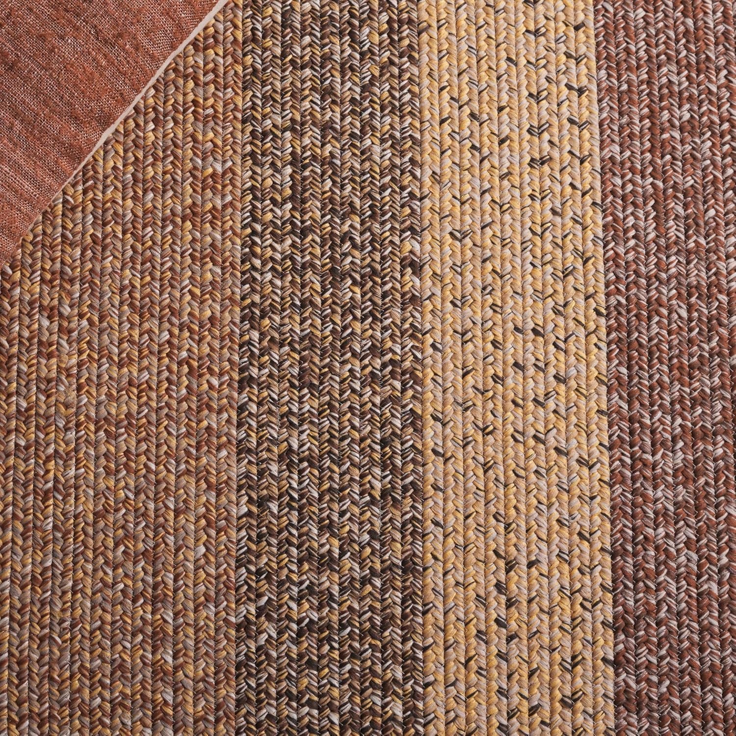 image:imageSAFAVIEH Washable Rug Outdoor Braided Collection 6 x 9 Oval Brown amp Light Brown Handmade amp Reversible NonShedding amp Easy to Clean Ideal for Patio Backyard Mudroom BRD318SBeigeBrown