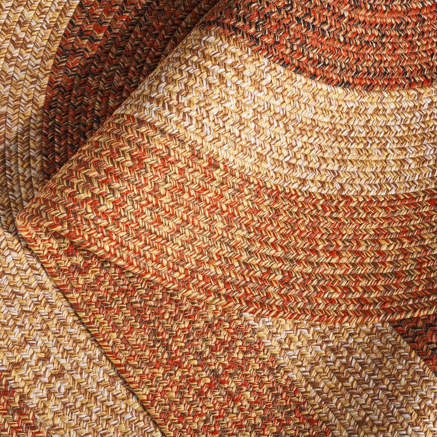 image:imageSAFAVIEH Washable Rug Outdoor Braided Collection 6 x 9 Oval Brown amp Light Brown Handmade amp Reversible NonShedding amp Easy to Clean Ideal for Patio Backyard Mudroom BRD318SRustRed