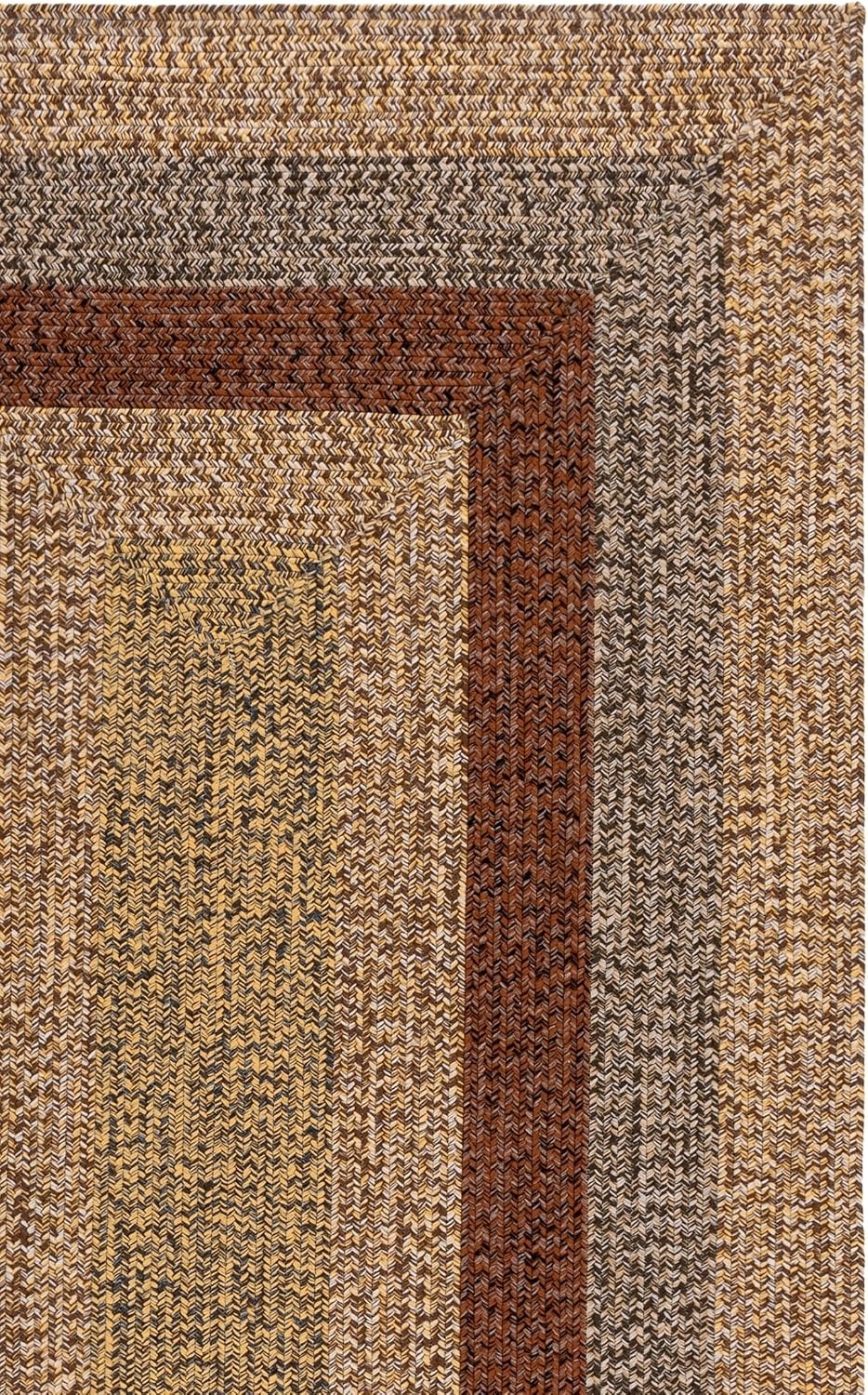 image:imageSAFAVIEH Washable Rug Outdoor Braided Collection 6 x 9 Oval Brown amp Light Brown Handmade amp Reversible NonShedding amp Easy to Clean Ideal for Patio Backyard Mudroom BRD318SBrownGold