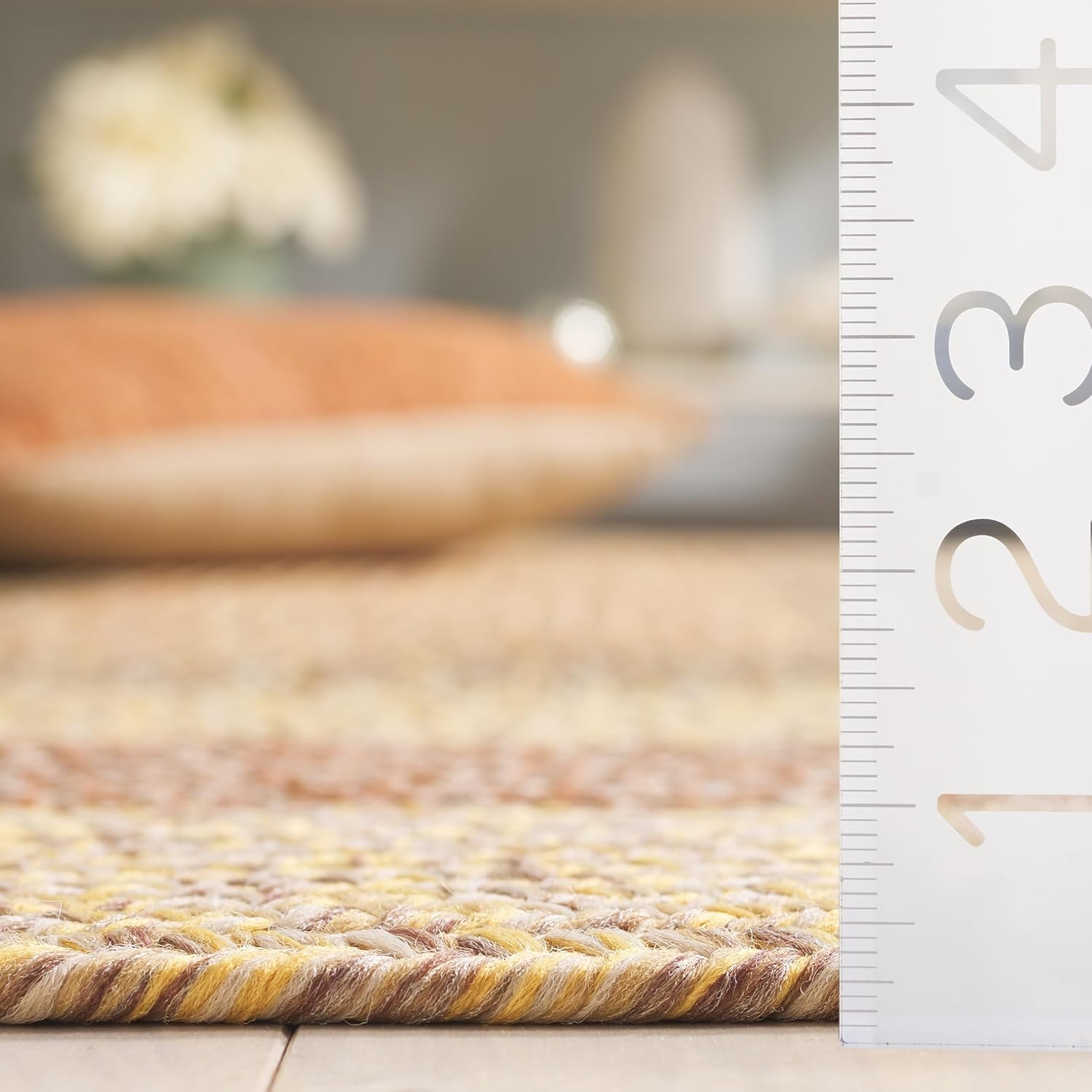 image:imageSAFAVIEH Washable Rug Outdoor Braided Collection 6 x 9 Oval Brown amp Light Brown Handmade amp Reversible NonShedding amp Easy to Clean Ideal for Patio Backyard Mudroom BRD318SBeigeBrown