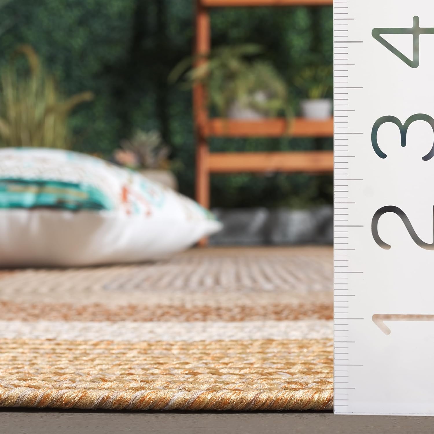 image:imageSAFAVIEH Washable Rug Outdoor Braided Collection 6 x 9 Oval Brown amp Light Brown Handmade amp Reversible NonShedding amp Easy to Clean Ideal for Patio Backyard Mudroom BRD318SBrownLight Brown
