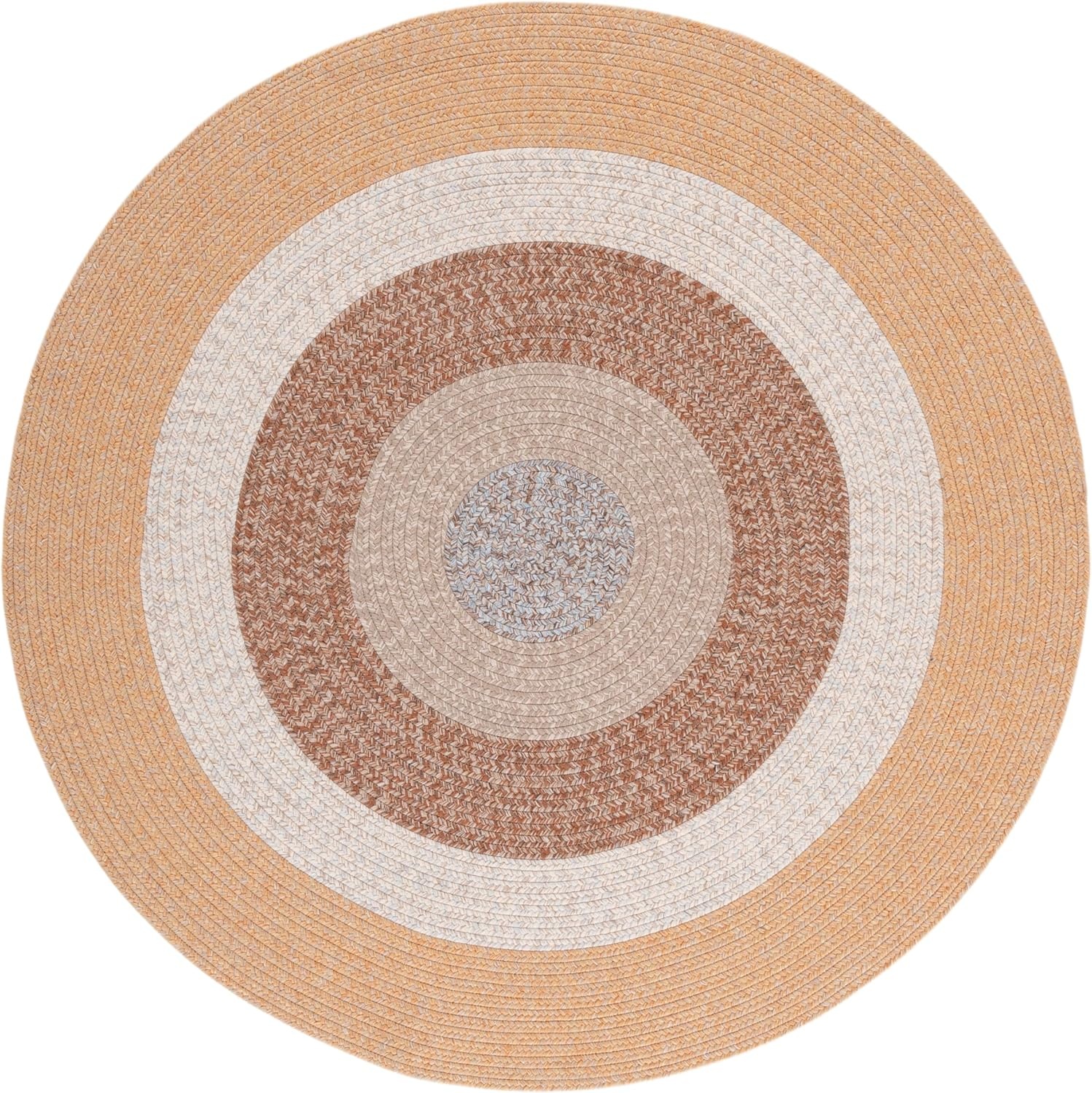 image:imageSAFAVIEH Washable Rug Outdoor Braided Collection 6 x 9 Oval Brown amp Light Brown Handmade amp Reversible NonShedding amp Easy to Clean Ideal for Patio Backyard Mudroom BRD318SBrownLight Brown