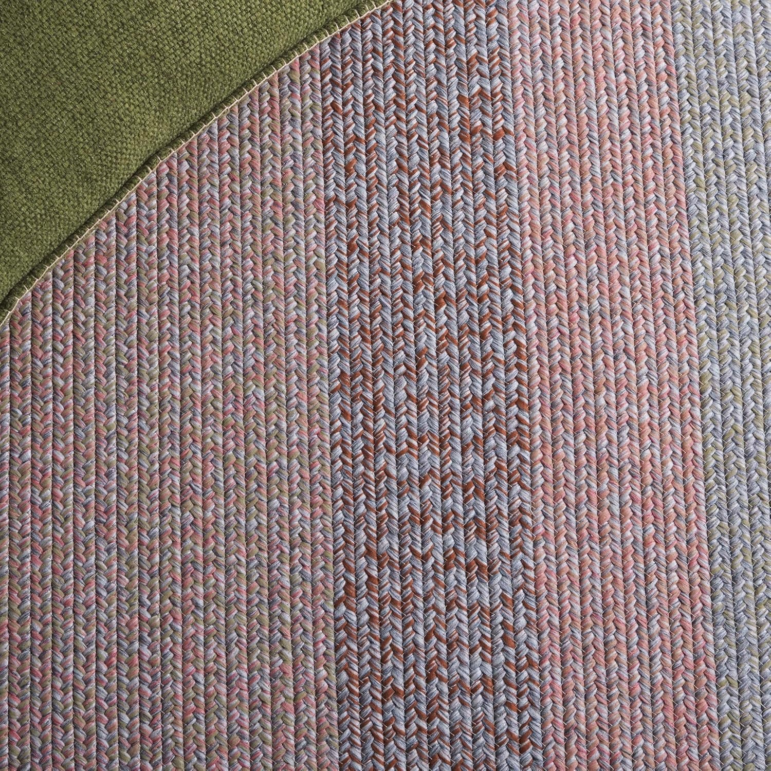 image:imageSAFAVIEH Washable Rug Outdoor Braided Collection 6 x 9 Oval Brown amp Light Brown Handmade amp Reversible NonShedding amp Easy to Clean Ideal for Patio Backyard Mudroom BRD318SBrownGrey Pink