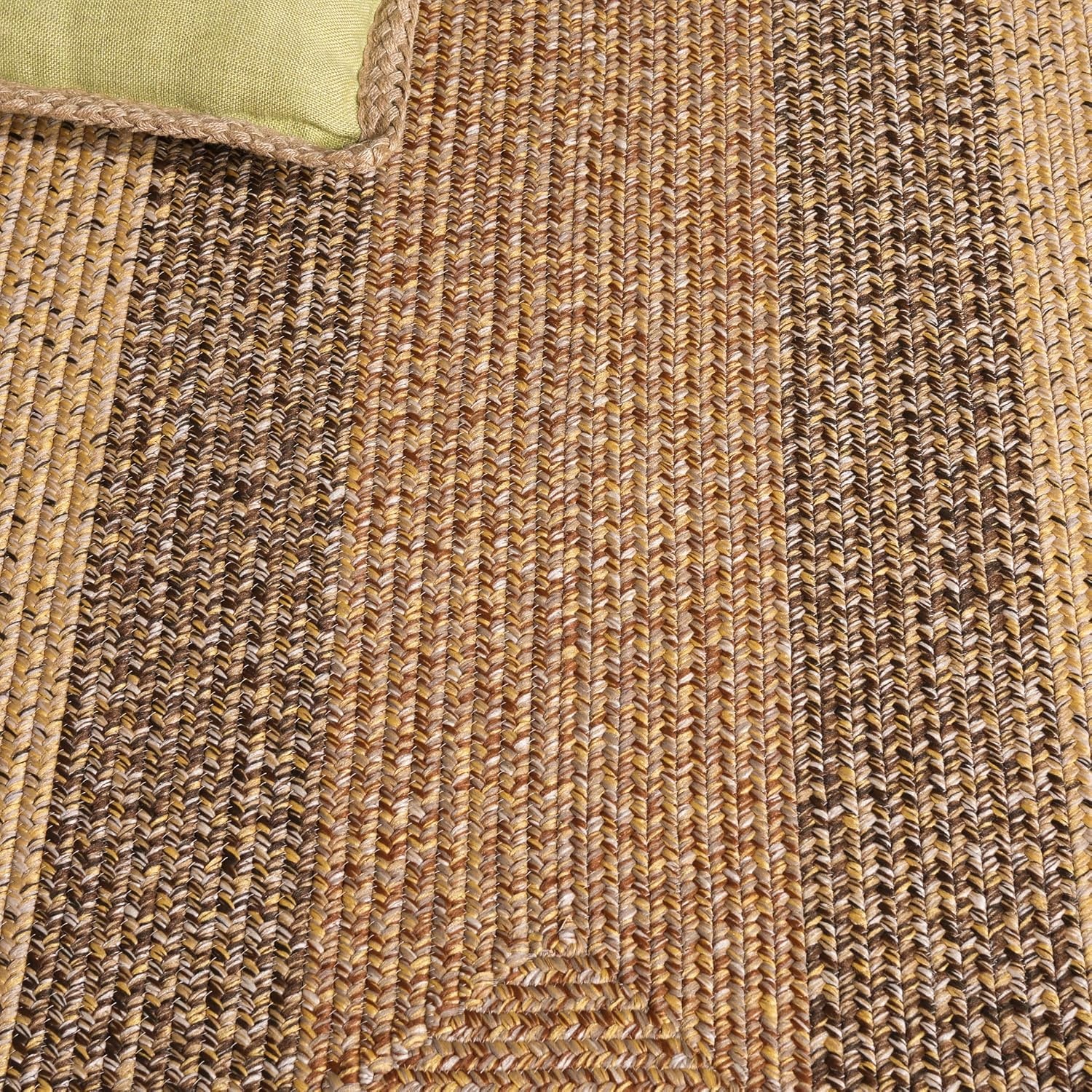 image:imageSAFAVIEH Washable Rug Outdoor Braided Collection 6 x 9 Oval Brown amp Light Brown Handmade amp Reversible NonShedding amp Easy to Clean Ideal for Patio Backyard Mudroom BRD318SBeigeBrown