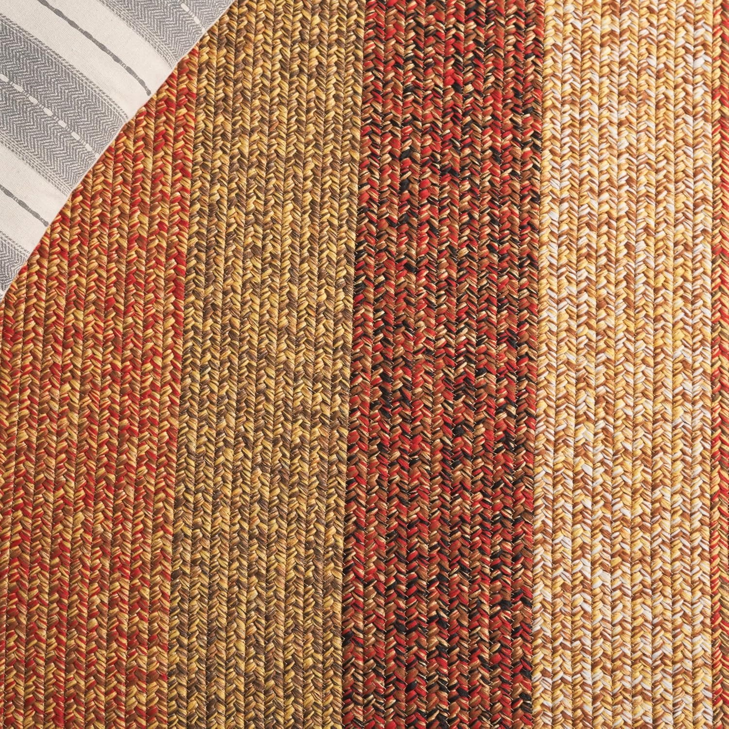 image:imageSAFAVIEH Washable Rug Outdoor Braided Collection 6 x 9 Oval Brown amp Light Brown Handmade amp Reversible NonShedding amp Easy to Clean Ideal for Patio Backyard Mudroom BRD318SRustRed