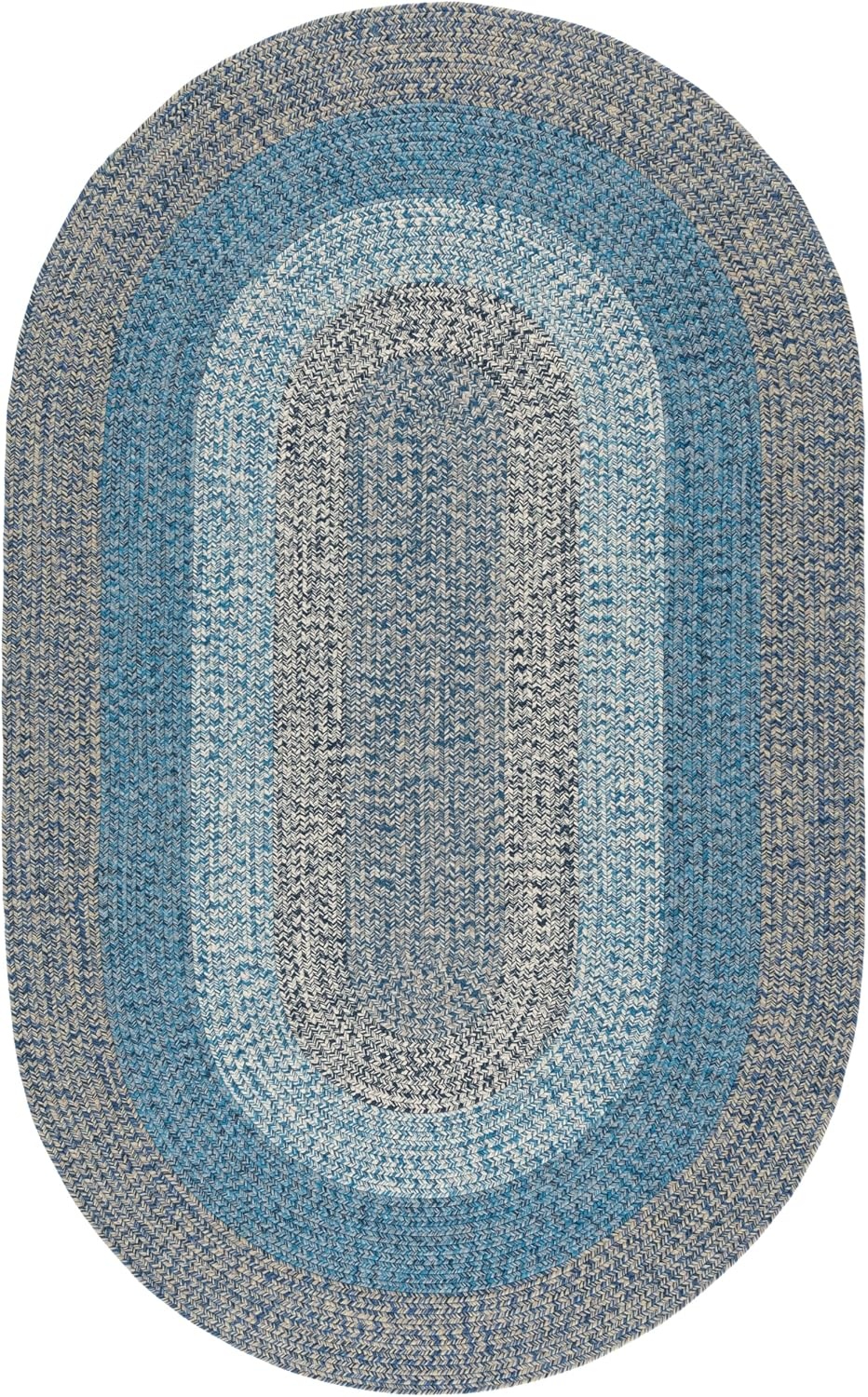 image:imageSAFAVIEH Washable Rug Outdoor Braided Collection 6 x 9 Oval Brown amp Light Brown Handmade amp Reversible NonShedding amp Easy to Clean Ideal for Patio Backyard Mudroom BRD318SNavyBlue