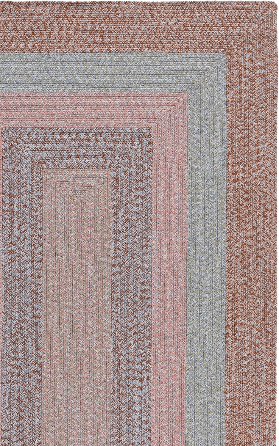 image:imageSAFAVIEH Washable Rug Outdoor Braided Collection 6 x 9 Oval Brown amp Light Brown Handmade amp Reversible NonShedding amp Easy to Clean Ideal for Patio Backyard Mudroom BRD318SBrownGrey Pink