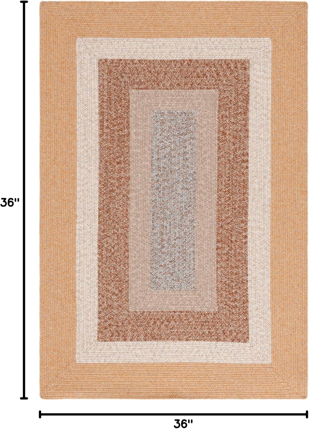 image:imageSAFAVIEH Washable Rug Outdoor Braided Collection 6 x 9 Oval Brown amp Light Brown Handmade amp Reversible NonShedding amp Easy to Clean Ideal for Patio Backyard Mudroom BRD318SBrownLight Brown