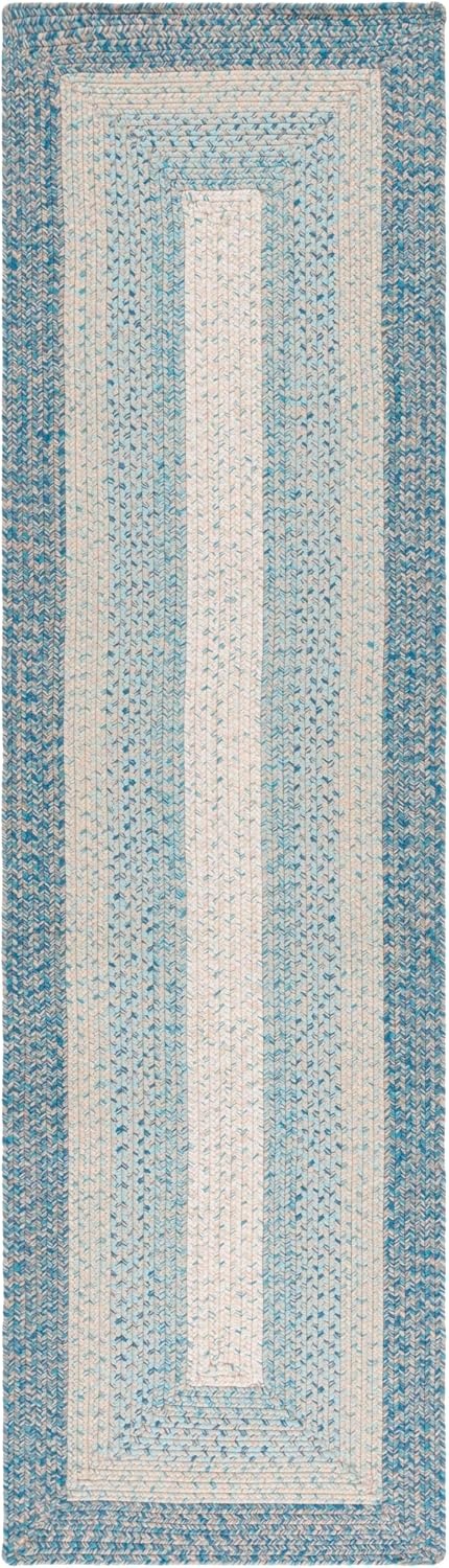 image:imageSAFAVIEH Washable Rug Outdoor Braided Collection 6 x 9 Oval Brown amp Light Brown Handmade amp Reversible NonShedding amp Easy to Clean Ideal for Patio Backyard Mudroom BRD318SBlueAqua
