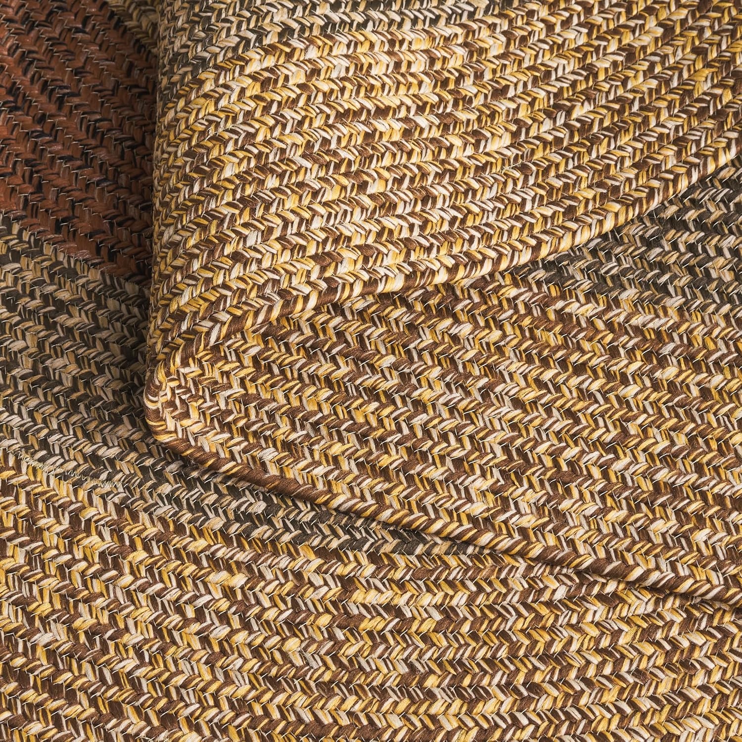 image:imageSAFAVIEH Washable Rug Outdoor Braided Collection 6 x 9 Oval Brown amp Light Brown Handmade amp Reversible NonShedding amp Easy to Clean Ideal for Patio Backyard Mudroom BRD318SBrownGold
