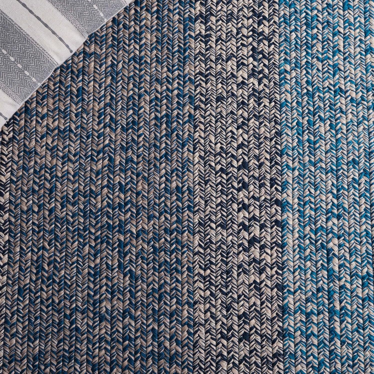 image:imageSAFAVIEH Washable Rug Outdoor Braided Collection 6 x 9 Oval Brown amp Light Brown Handmade amp Reversible NonShedding amp Easy to Clean Ideal for Patio Backyard Mudroom BRD318SNavyBlue