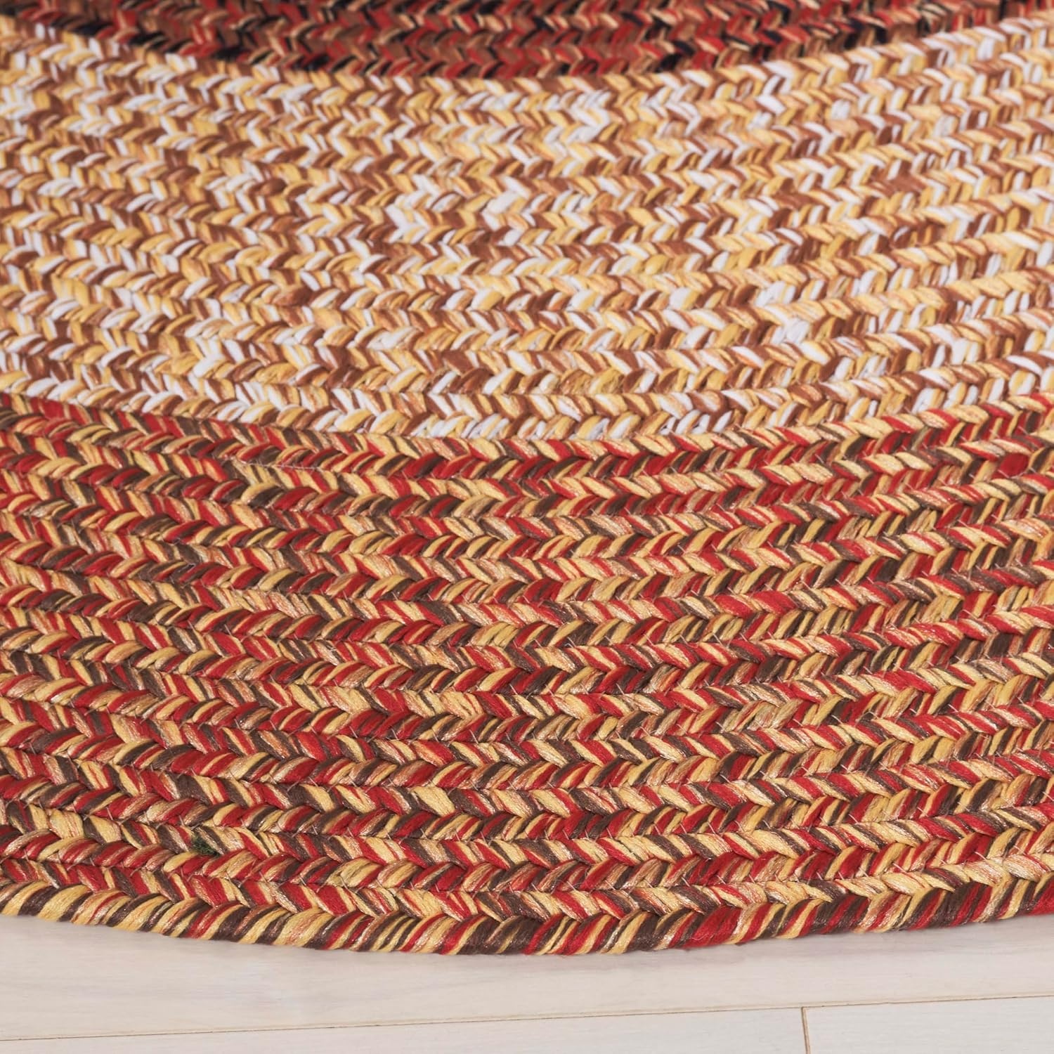 image:imageSAFAVIEH Washable Rug Outdoor Braided Collection 6 x 9 Oval Brown amp Light Brown Handmade amp Reversible NonShedding amp Easy to Clean Ideal for Patio Backyard Mudroom BRD318SRustRed