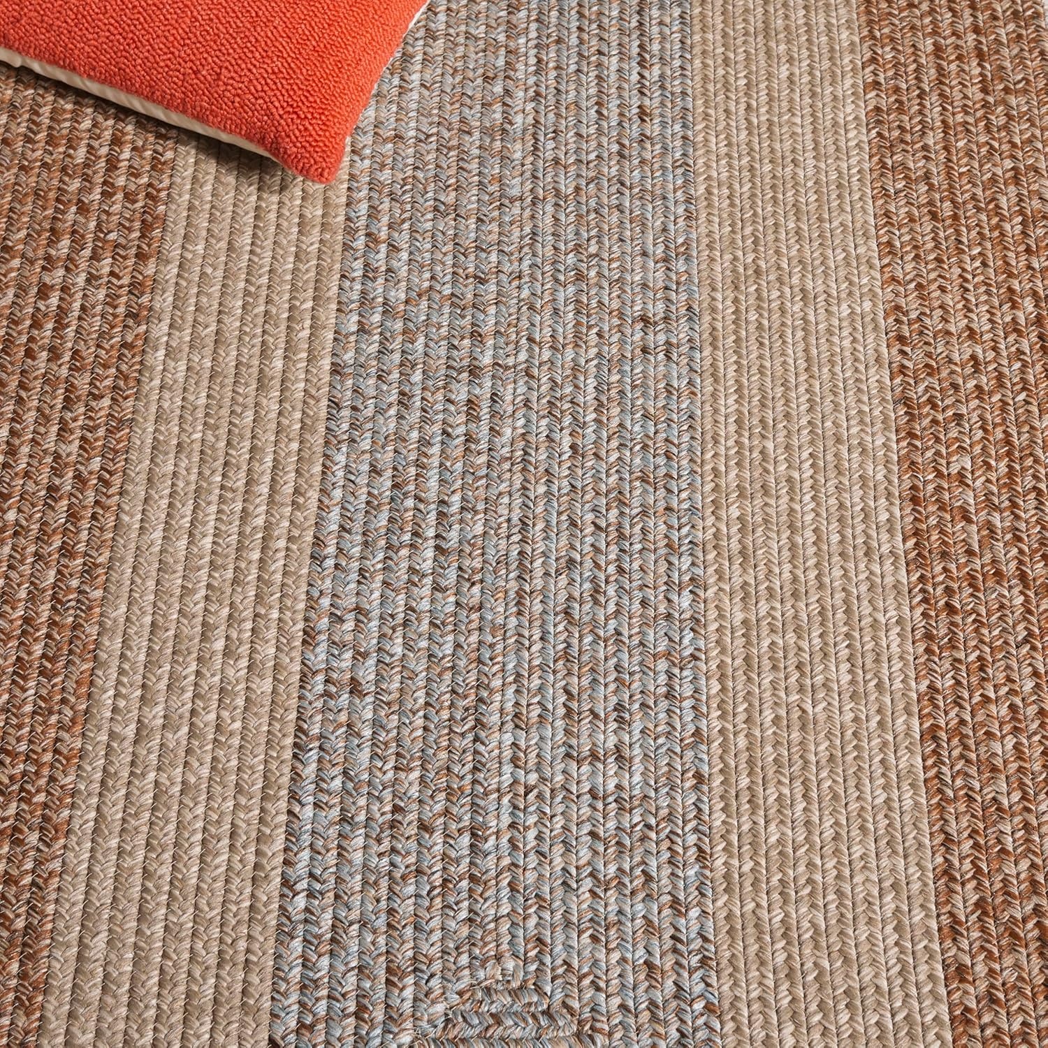 image:imageSAFAVIEH Washable Rug Outdoor Braided Collection 6 x 9 Oval Brown amp Light Brown Handmade amp Reversible NonShedding amp Easy to Clean Ideal for Patio Backyard Mudroom BRD318SBrownLight Brown