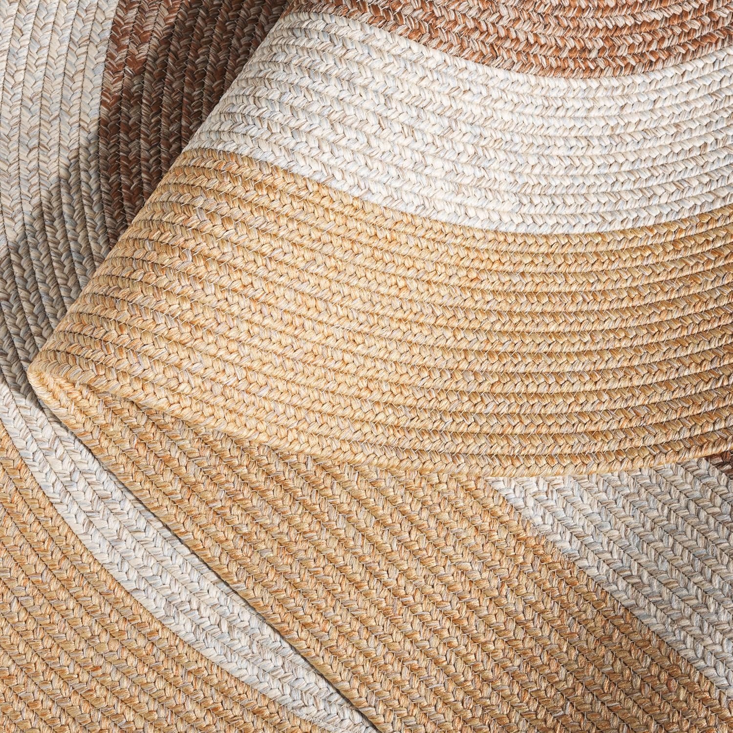 image:imageSAFAVIEH Washable Rug Outdoor Braided Collection 6 x 9 Oval Brown amp Light Brown Handmade amp Reversible NonShedding amp Easy to Clean Ideal for Patio Backyard Mudroom BRD318SBrownLight Brown