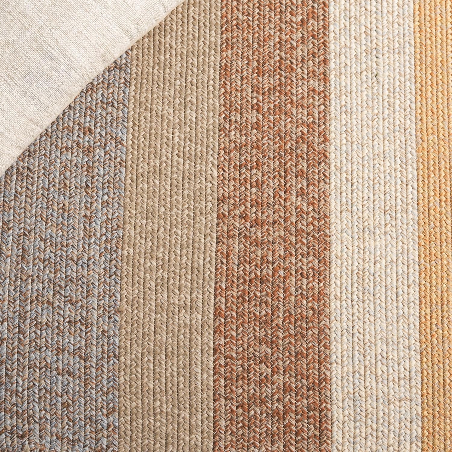image:imageSAFAVIEH Washable Rug Outdoor Braided Collection 6 x 9 Oval Brown amp Light Brown Handmade amp Reversible NonShedding amp Easy to Clean Ideal for Patio Backyard Mudroom BRD318SBrownLight Brown