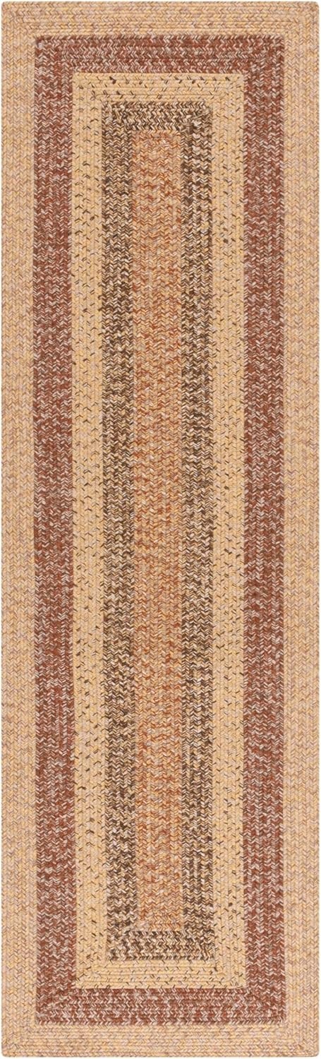 image:imageSAFAVIEH Washable Rug Outdoor Braided Collection 6 x 9 Oval Brown amp Light Brown Handmade amp Reversible NonShedding amp Easy to Clean Ideal for Patio Backyard Mudroom BRD318SBeigeBrown