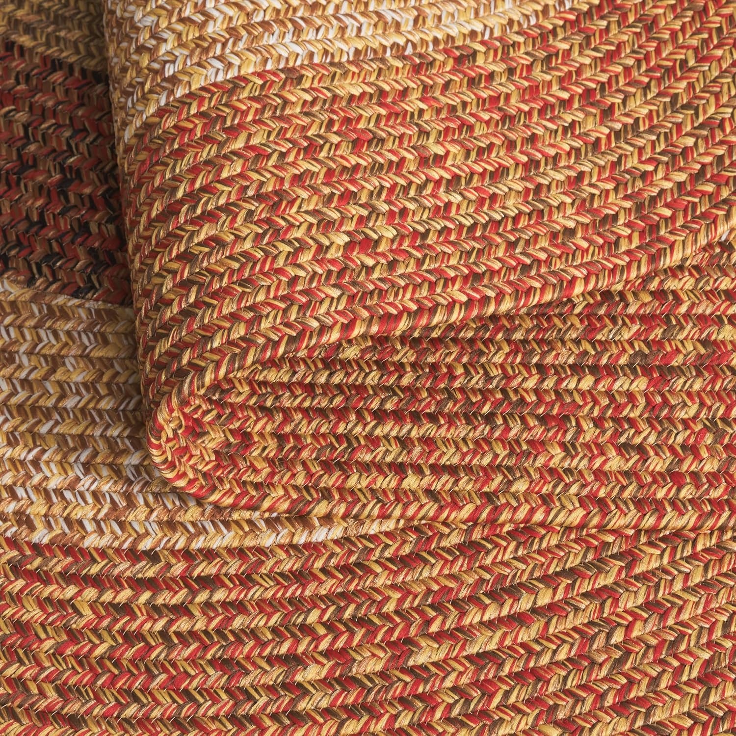 image:imageSAFAVIEH Washable Rug Outdoor Braided Collection 6 x 9 Oval Brown amp Light Brown Handmade amp Reversible NonShedding amp Easy to Clean Ideal for Patio Backyard Mudroom BRD318SRustRed