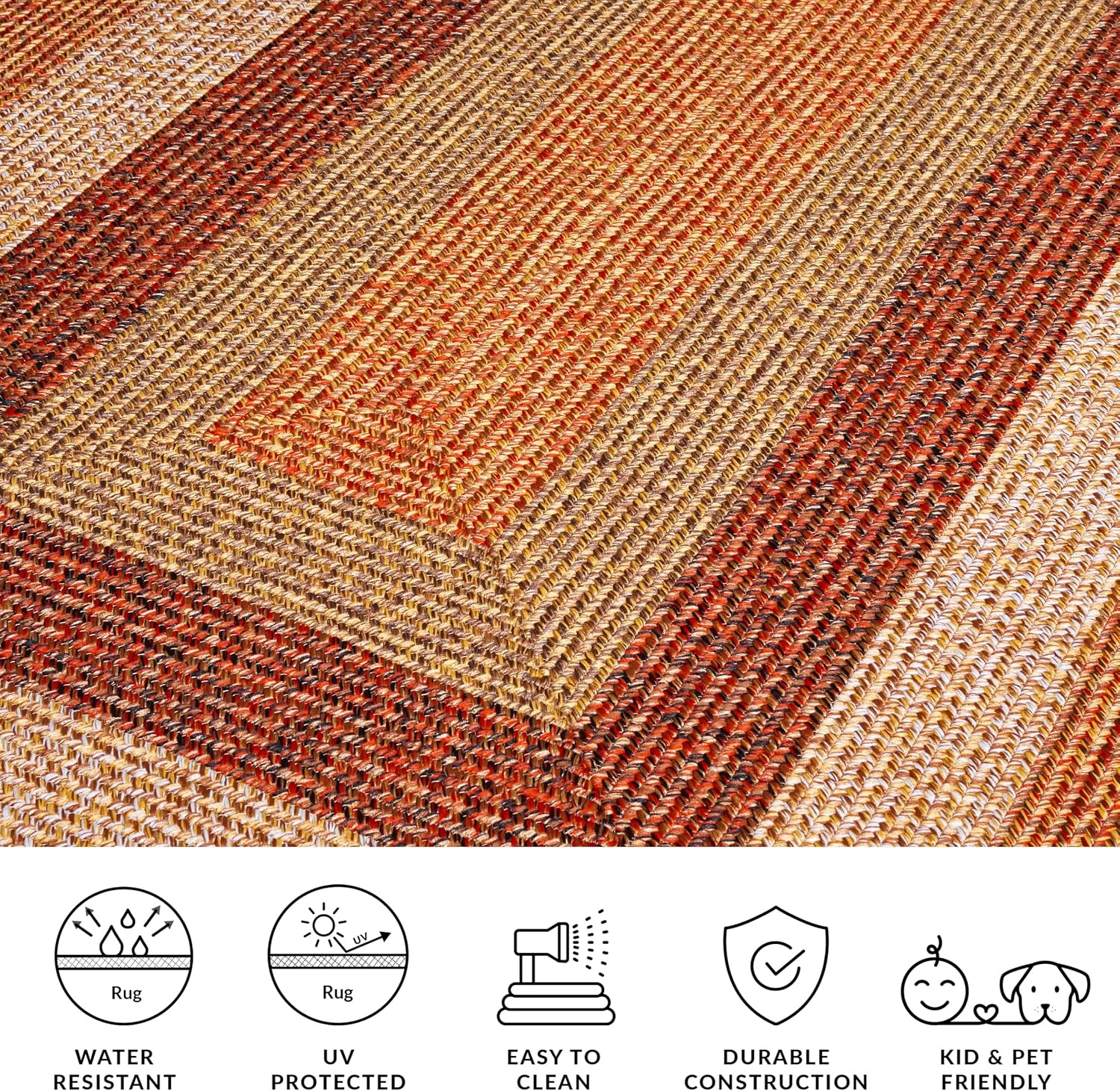image:imageSAFAVIEH Washable Rug Outdoor Braided Collection 6 x 9 Oval Brown amp Light Brown Handmade amp Reversible NonShedding amp Easy to Clean Ideal for Patio Backyard Mudroom BRD318SRustRed