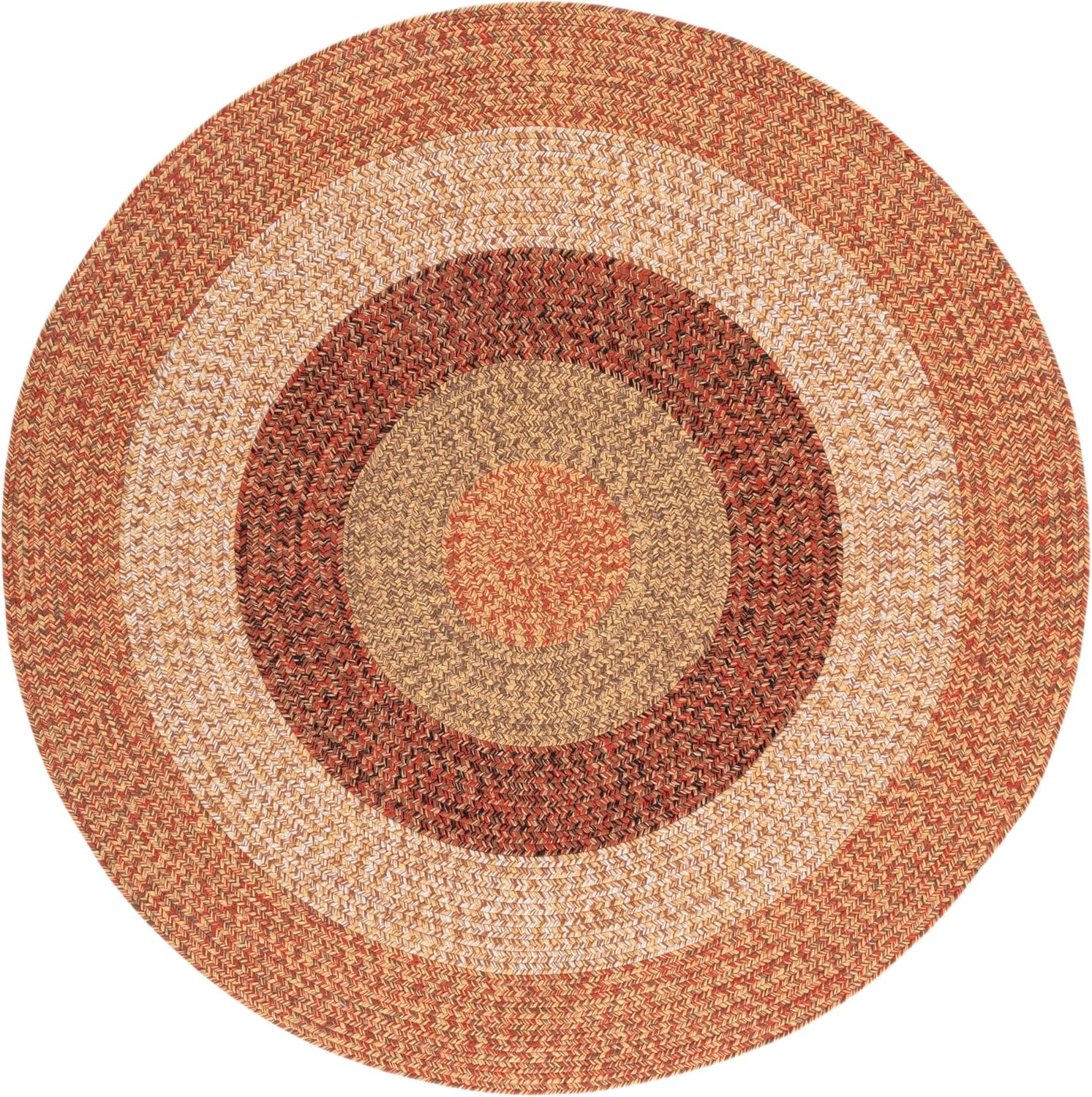 image:imageSAFAVIEH Washable Rug Outdoor Braided Collection 6 x 9 Oval Brown amp Light Brown Handmade amp Reversible NonShedding amp Easy to Clean Ideal for Patio Backyard Mudroom BRD318SRustRed