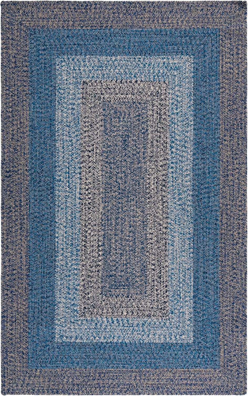image:imageSAFAVIEH Washable Rug Outdoor Braided Collection 6 x 9 Oval Brown amp Light Brown Handmade amp Reversible NonShedding amp Easy to Clean Ideal for Patio Backyard Mudroom BRD318SNavyBlue