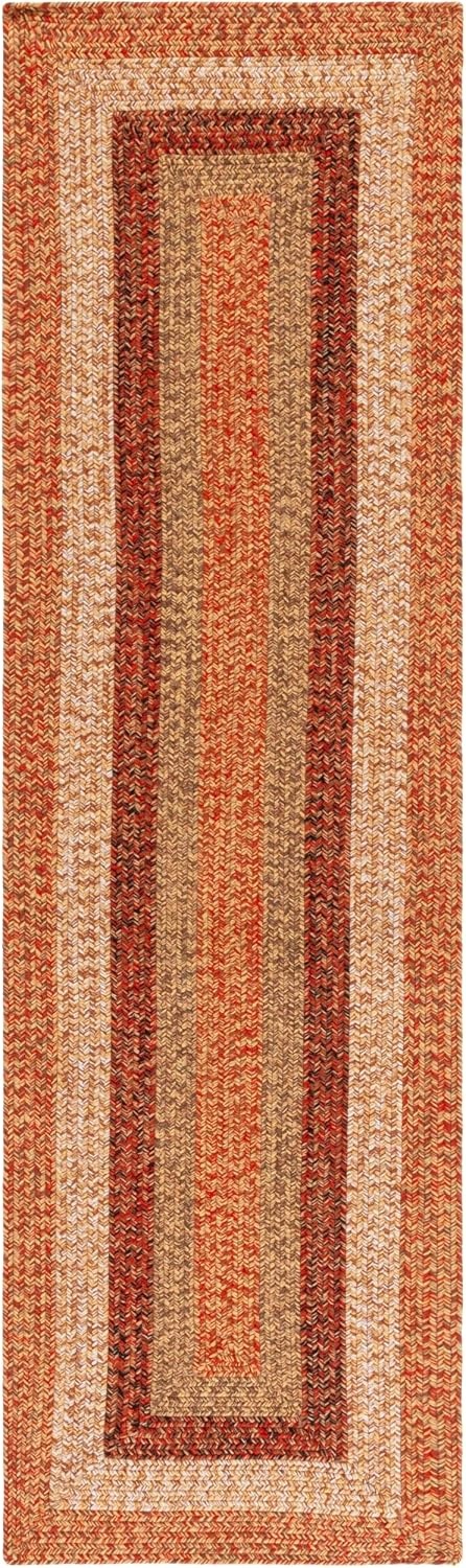 image:imageSAFAVIEH Washable Rug Outdoor Braided Collection 6 x 9 Oval Brown amp Light Brown Handmade amp Reversible NonShedding amp Easy to Clean Ideal for Patio Backyard Mudroom BRD318SRustRed