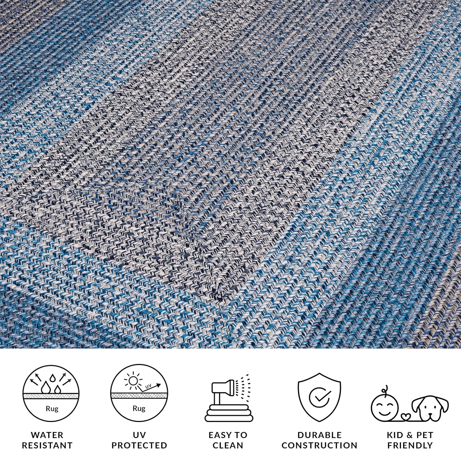 image:imageSAFAVIEH Washable Rug Outdoor Braided Collection 6 x 9 Oval Brown amp Light Brown Handmade amp Reversible NonShedding amp Easy to Clean Ideal for Patio Backyard Mudroom BRD318SNavyBlue