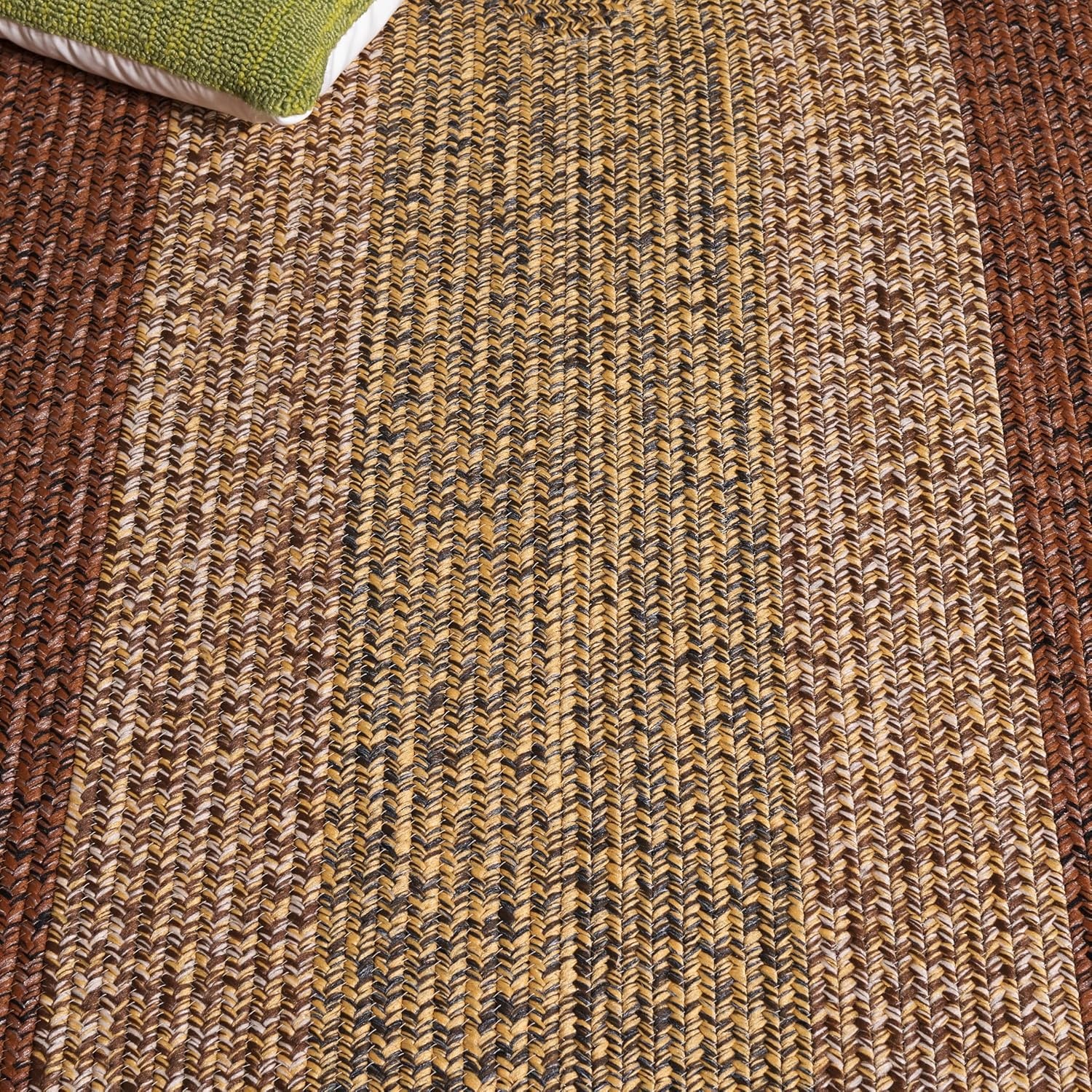 image:imageSAFAVIEH Washable Rug Outdoor Braided Collection 6 x 9 Oval Brown amp Light Brown Handmade amp Reversible NonShedding amp Easy to Clean Ideal for Patio Backyard Mudroom BRD318SBrownGold