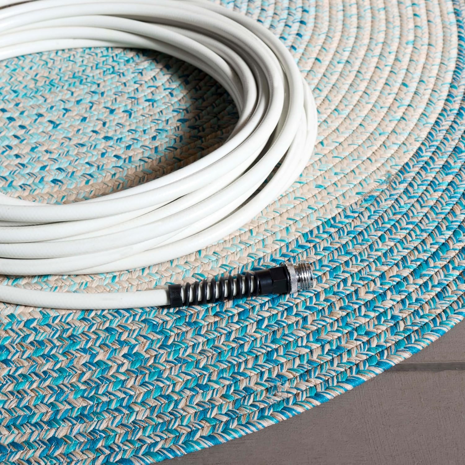 image:imageSAFAVIEH Washable Rug Outdoor Braided Collection 6 x 9 Oval Brown amp Light Brown Handmade amp Reversible NonShedding amp Easy to Clean Ideal for Patio Backyard Mudroom BRD318SBlueAqua