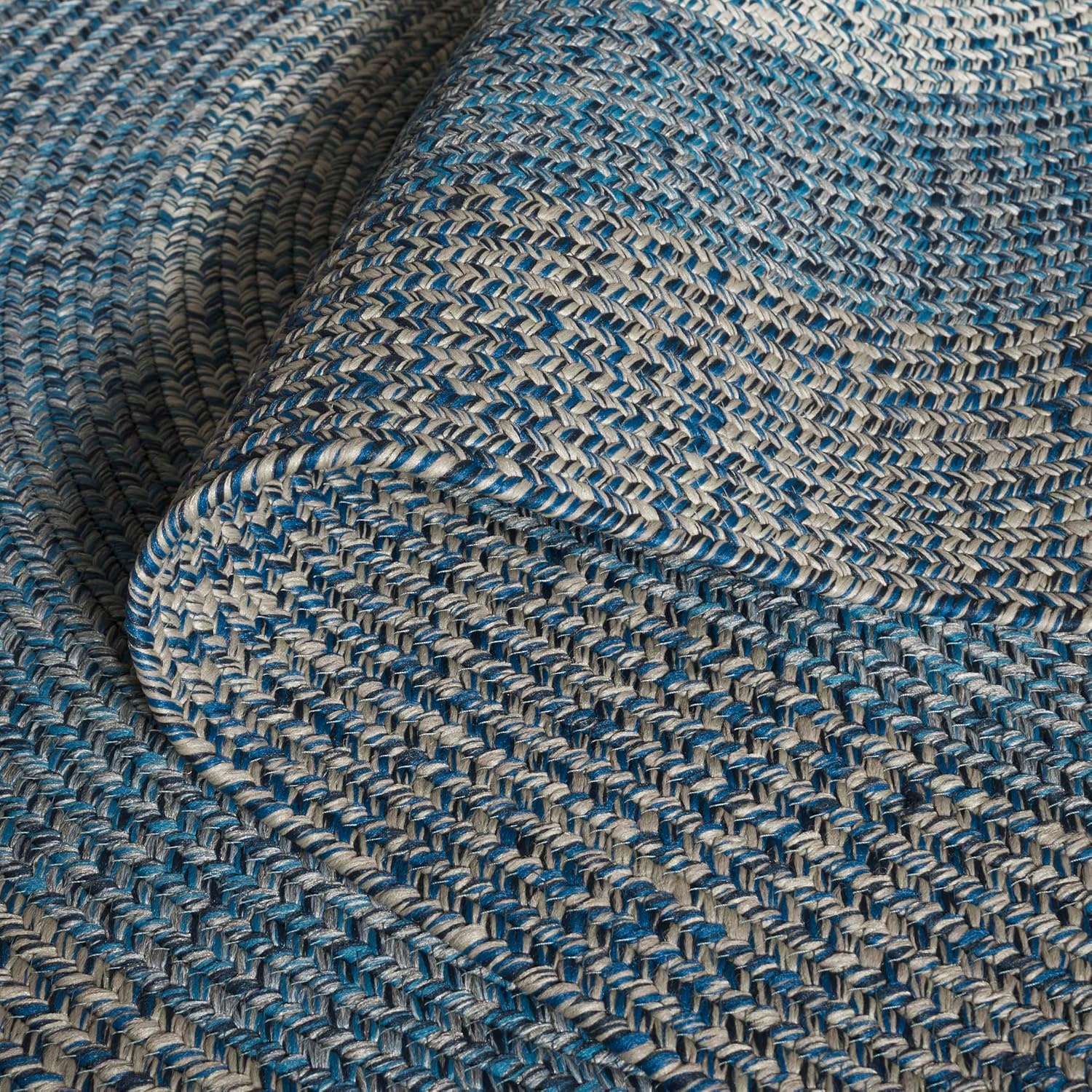image:imageSAFAVIEH Washable Rug Outdoor Braided Collection 6 x 9 Oval Brown amp Light Brown Handmade amp Reversible NonShedding amp Easy to Clean Ideal for Patio Backyard Mudroom BRD318SNavyBlue