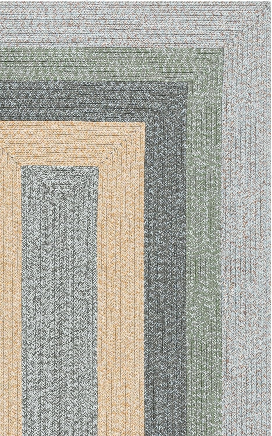 image:imageSAFAVIEH Washable Rug Outdoor Braided Collection 6 x 9 Oval Brown amp Light Brown Handmade amp Reversible NonShedding amp Easy to Clean Ideal for Patio Backyard Mudroom BRD318SGreyGreen