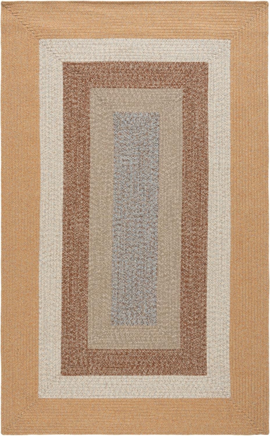 image:imageSAFAVIEH Washable Rug Outdoor Braided Collection 6 x 9 Oval Brown amp Light Brown Handmade amp Reversible NonShedding amp Easy to Clean Ideal for Patio Backyard Mudroom BRD318SBrownLight Brown