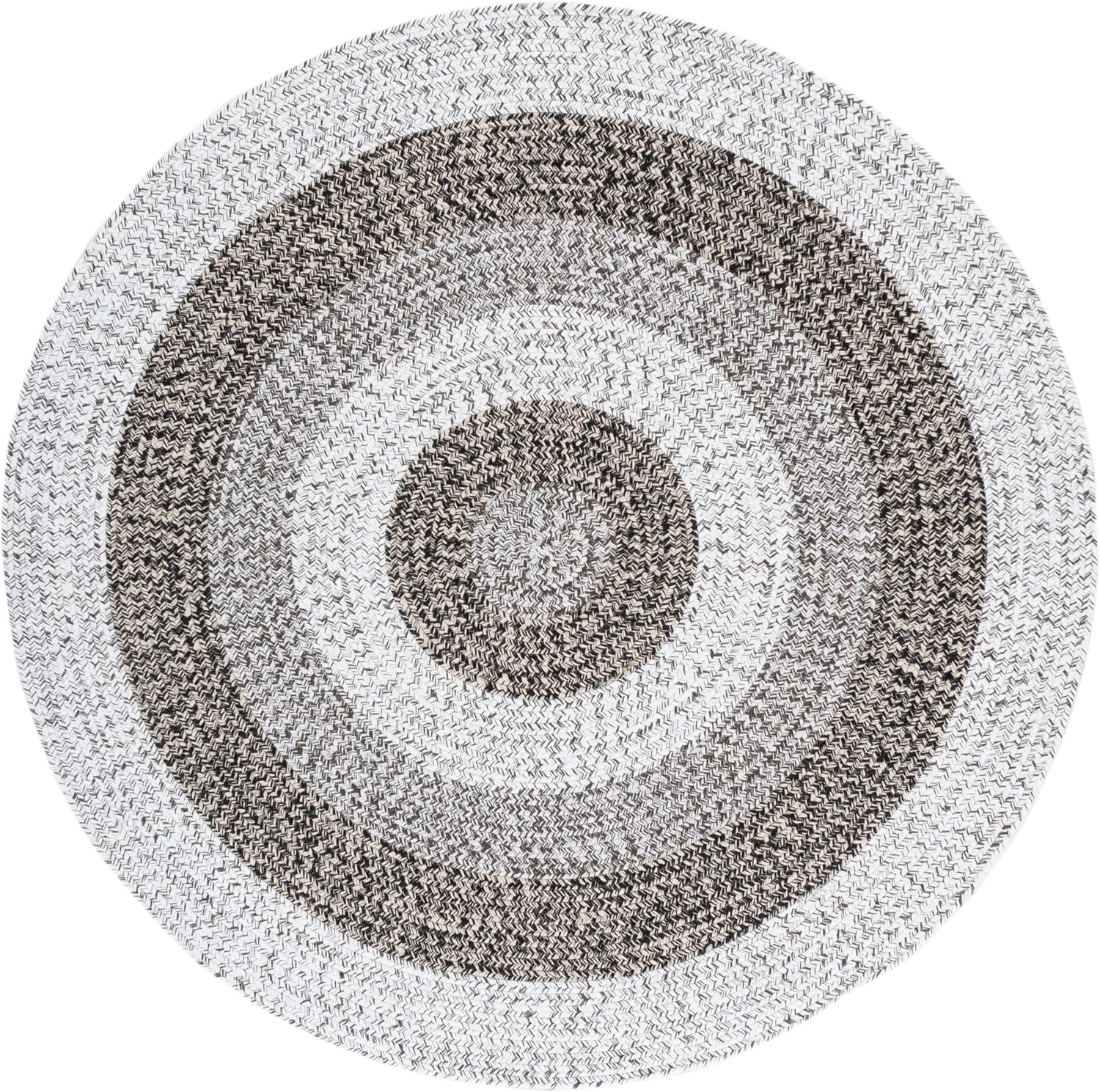 image:imageSAFAVIEH Washable Rug Outdoor Braided Collection 6 x 9 Oval Brown amp Light Brown Handmade amp Reversible NonShedding amp Easy to Clean Ideal for Patio Backyard Mudroom BRD318SIvoryBlack