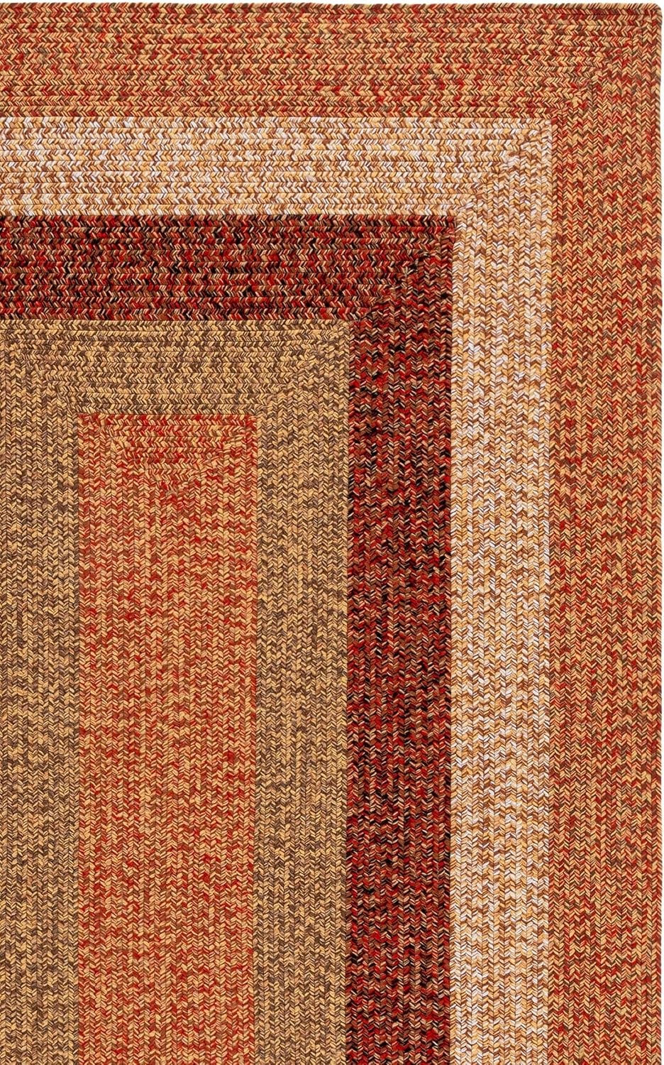image:imageSAFAVIEH Washable Rug Outdoor Braided Collection 6 x 9 Oval Brown amp Light Brown Handmade amp Reversible NonShedding amp Easy to Clean Ideal for Patio Backyard Mudroom BRD318SRustRed