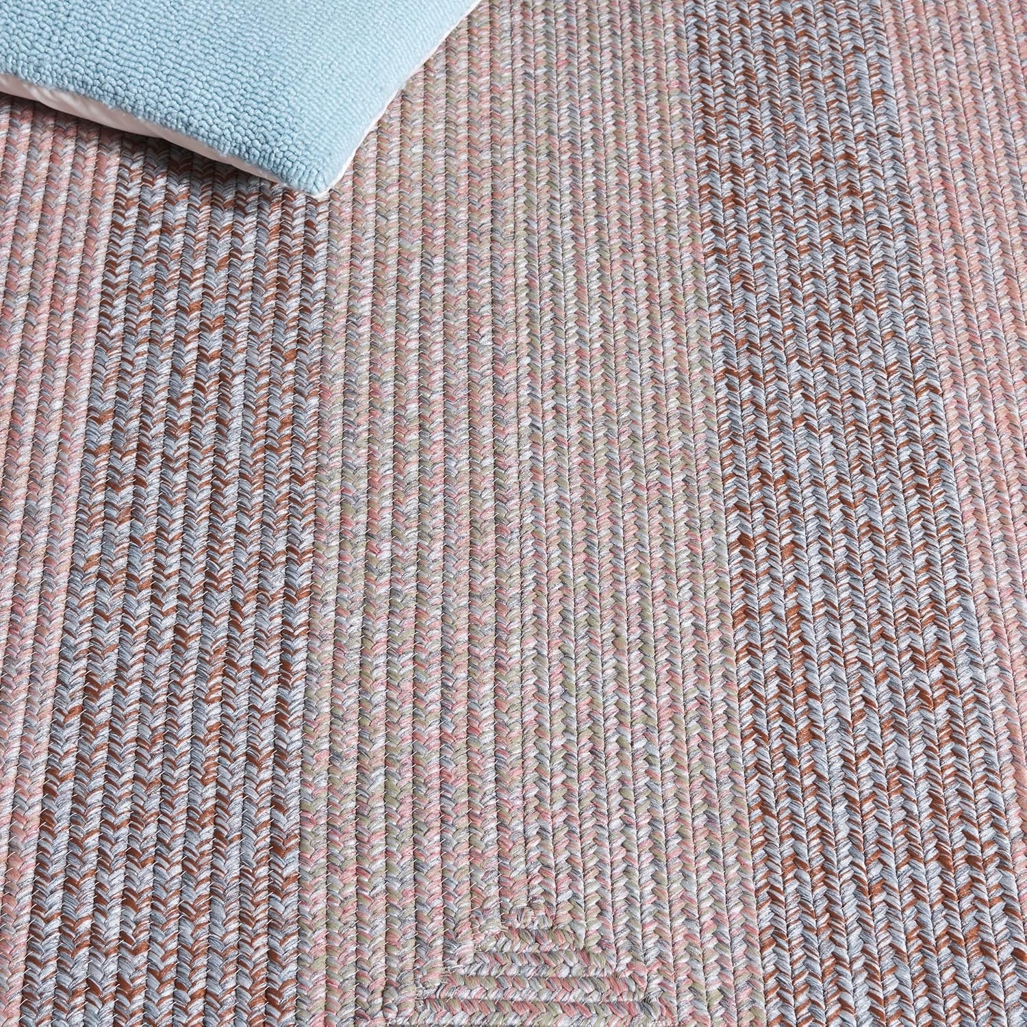 image:imageSAFAVIEH Washable Rug Outdoor Braided Collection 6 x 9 Oval Brown amp Light Brown Handmade amp Reversible NonShedding amp Easy to Clean Ideal for Patio Backyard Mudroom BRD318SBrownGrey Pink