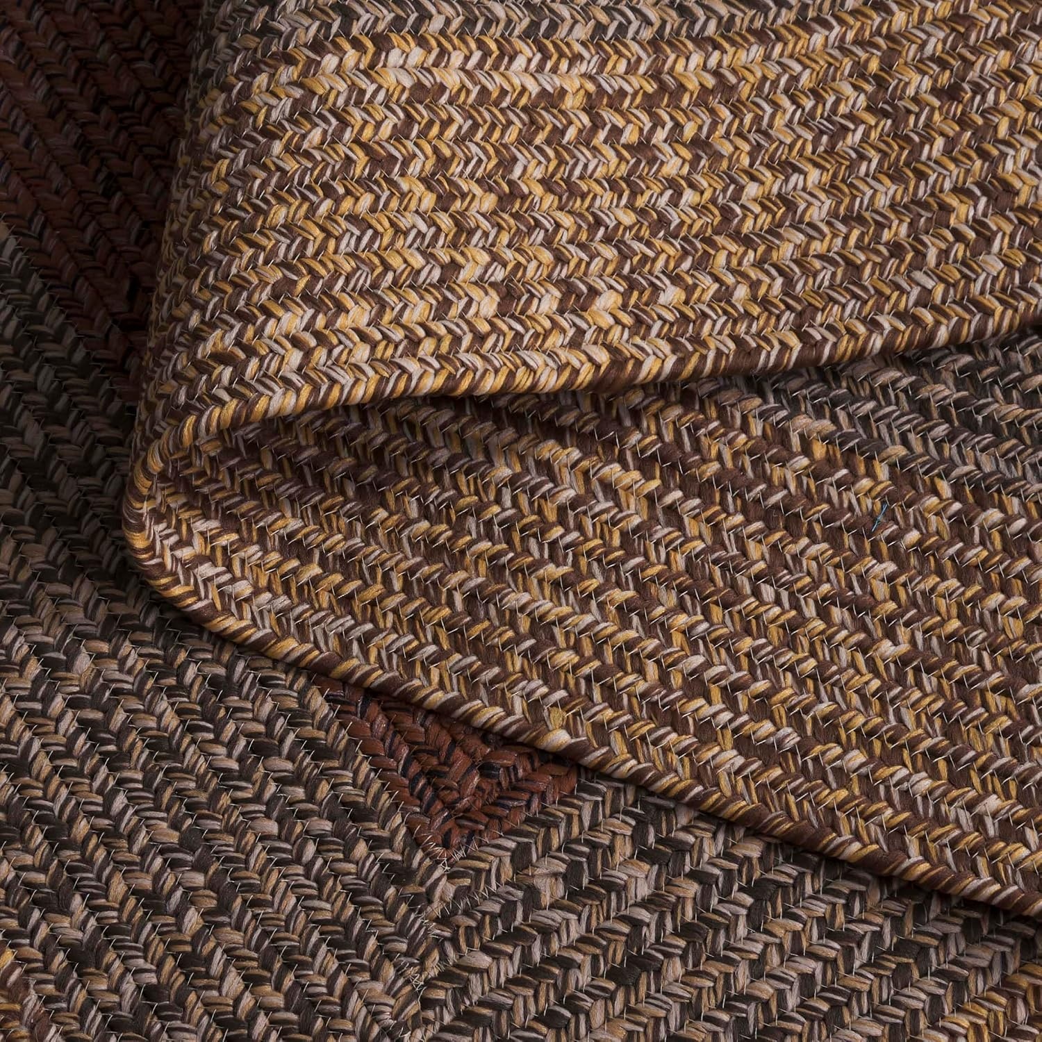 image:imageSAFAVIEH Washable Rug Outdoor Braided Collection 6 x 9 Oval Brown amp Light Brown Handmade amp Reversible NonShedding amp Easy to Clean Ideal for Patio Backyard Mudroom BRD318SBrownGold