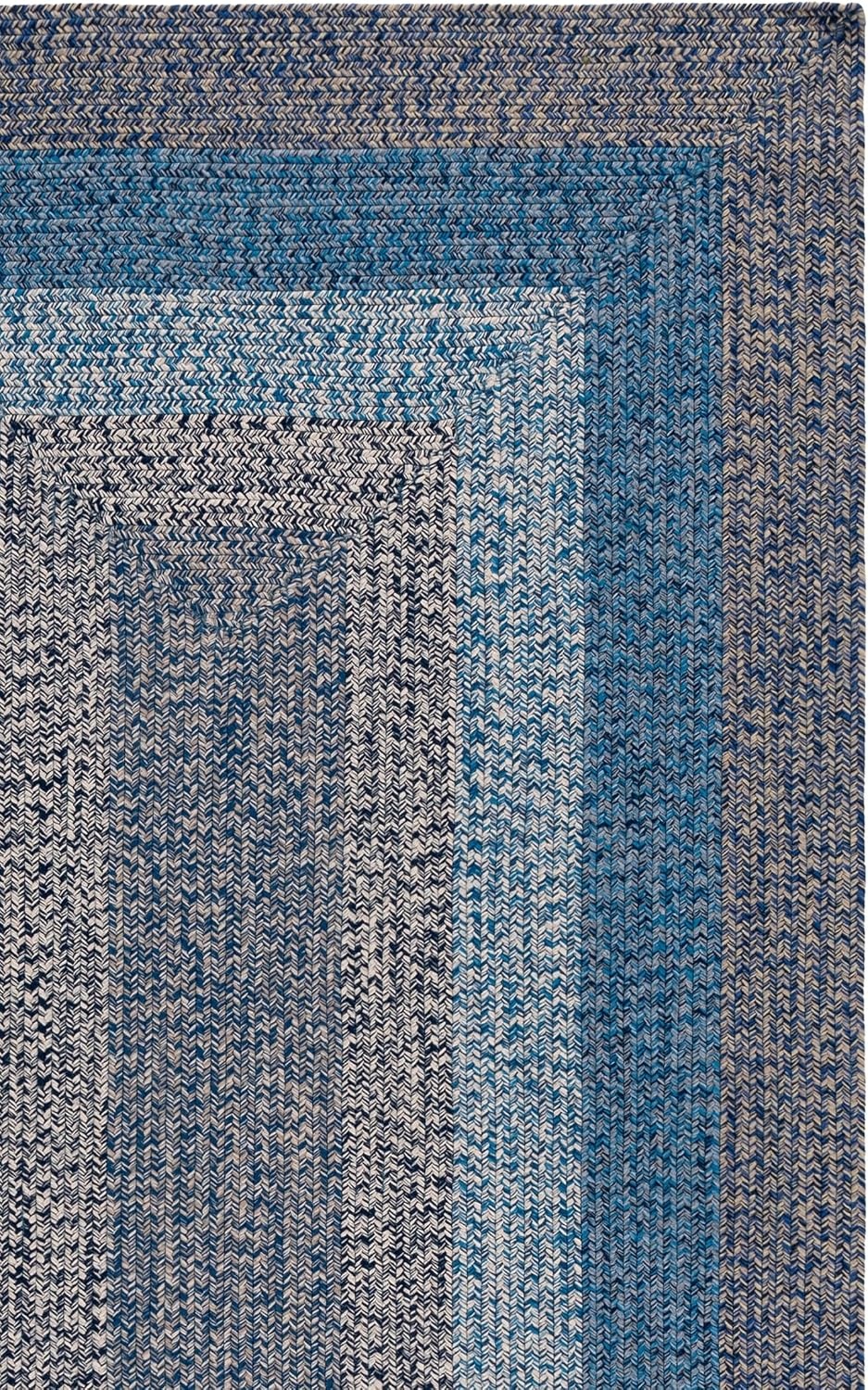 image:imageSAFAVIEH Washable Rug Outdoor Braided Collection 6 x 9 Oval Brown amp Light Brown Handmade amp Reversible NonShedding amp Easy to Clean Ideal for Patio Backyard Mudroom BRD318SNavyBlue