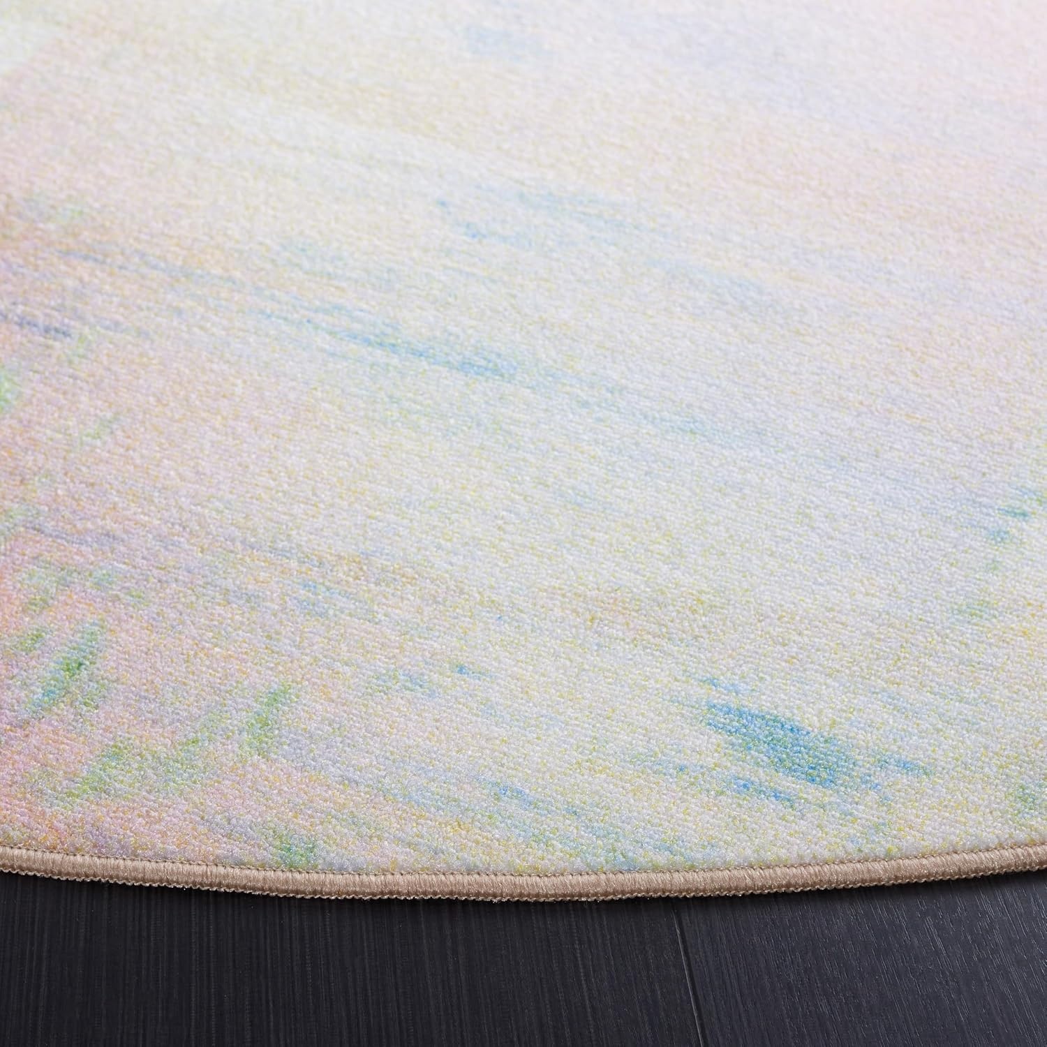 image:imageSAFAVIEH Washable Rug Paint Brush Collection 33 x 53 Blue amp Ivory Slip Resistant amp Easy to Clean Ideal for Living Room Bedroom Nursery Kids Playroom Dining Space PTB107MBlueIvory