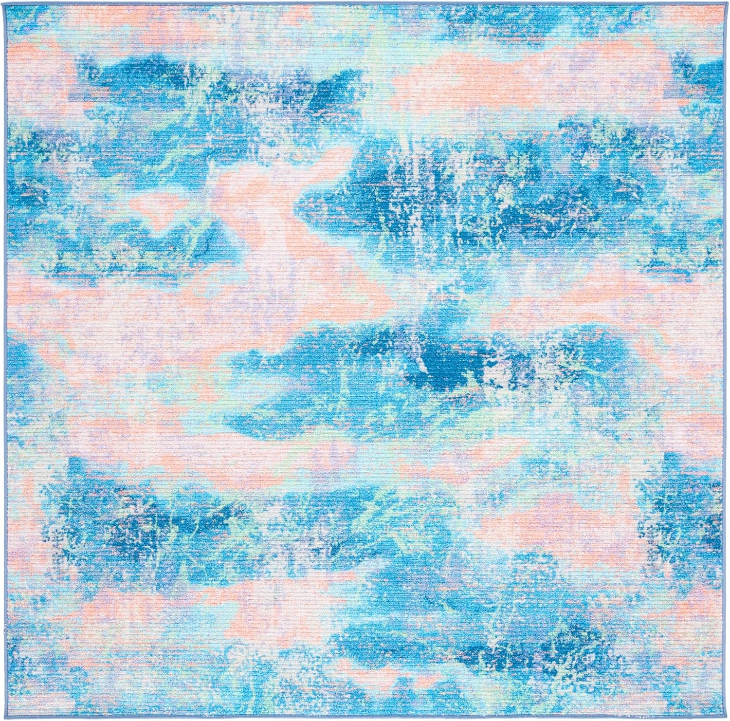 image:imageSAFAVIEH Washable Rug Sequoia Collection 55 x 76 Blue amp Orange Slip Resistant amp Easy to Clean Ideal for Living Room Bedroom Dining Space SEQ151MBlueOrange
