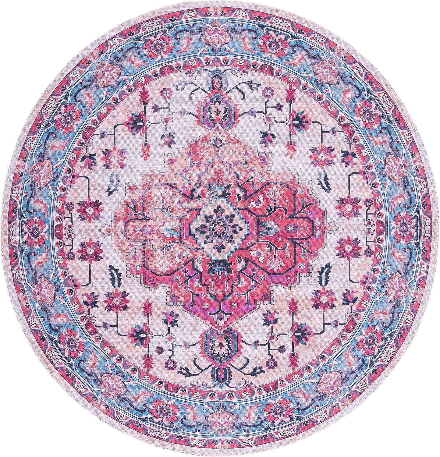 image:imageSAFAVIEH Washable Rug Serapi Collection 4 x 6 Ivory amp Light Blue Slip Resistant amp Easy to Clean Ideal for Foyer Kitchen Nursery Office Bedroom SEP504AIvoryLight Blue