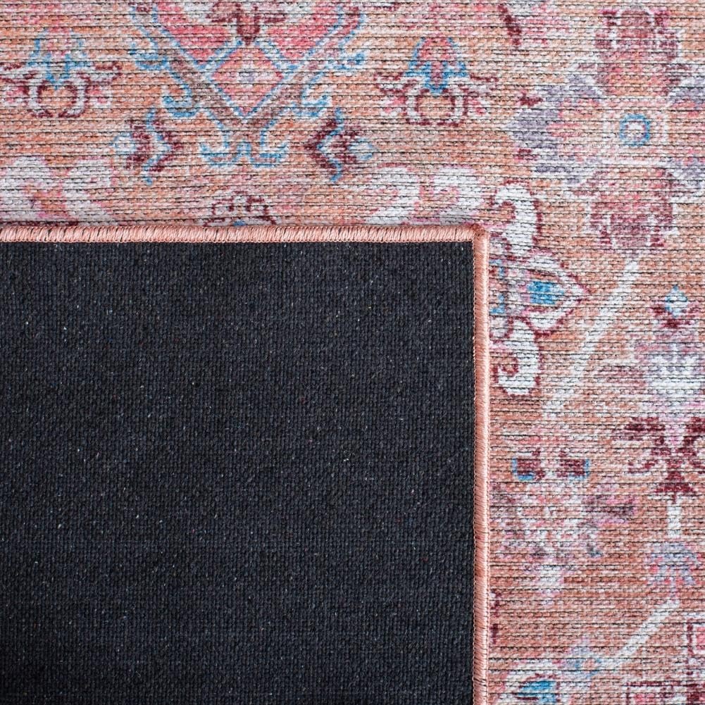 image:imageSAFAVIEH Washable Rug Serapi Collection 53 x 76 Blue amp Rust Slip Resistant amp Easy to Clean Ideal for Living Room Bedroom Dining Space SEP515MBeigePink