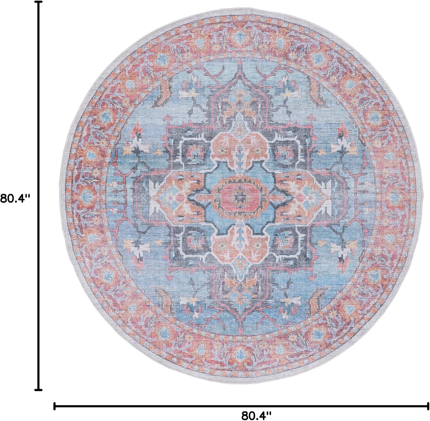image:imageSAFAVIEH Washable Rug Serapi Collection 53 x 76 Rust amp Ivory Slip Resistant amp Easy to Clean Ideal for Living Room Bedroom Dining Space SEP537PBlueIvory