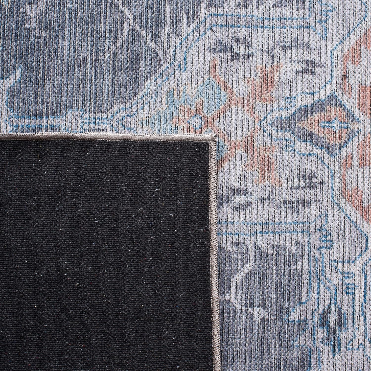 image:imageSAFAVIEH Washable Rug Serapi Collection 53 x 76 Rust amp Ivory Slip Resistant amp Easy to Clean Ideal for Living Room Bedroom Dining Space SEP537PCharcoalIvory