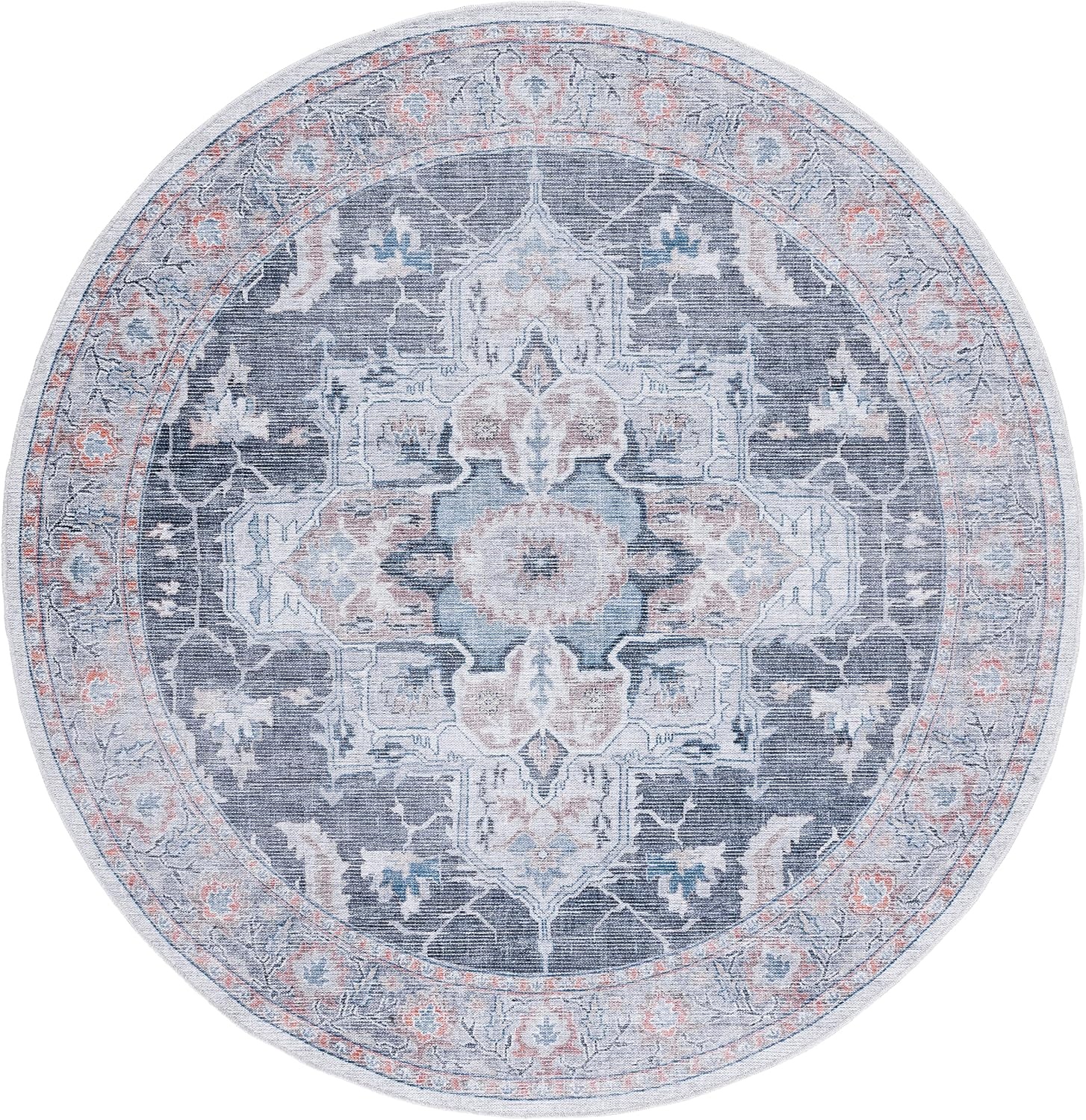 image:imageSAFAVIEH Washable Rug Serapi Collection 53 x 76 Rust amp Ivory Slip Resistant amp Easy to Clean Ideal for Living Room Bedroom Dining Space SEP537PCharcoalIvory