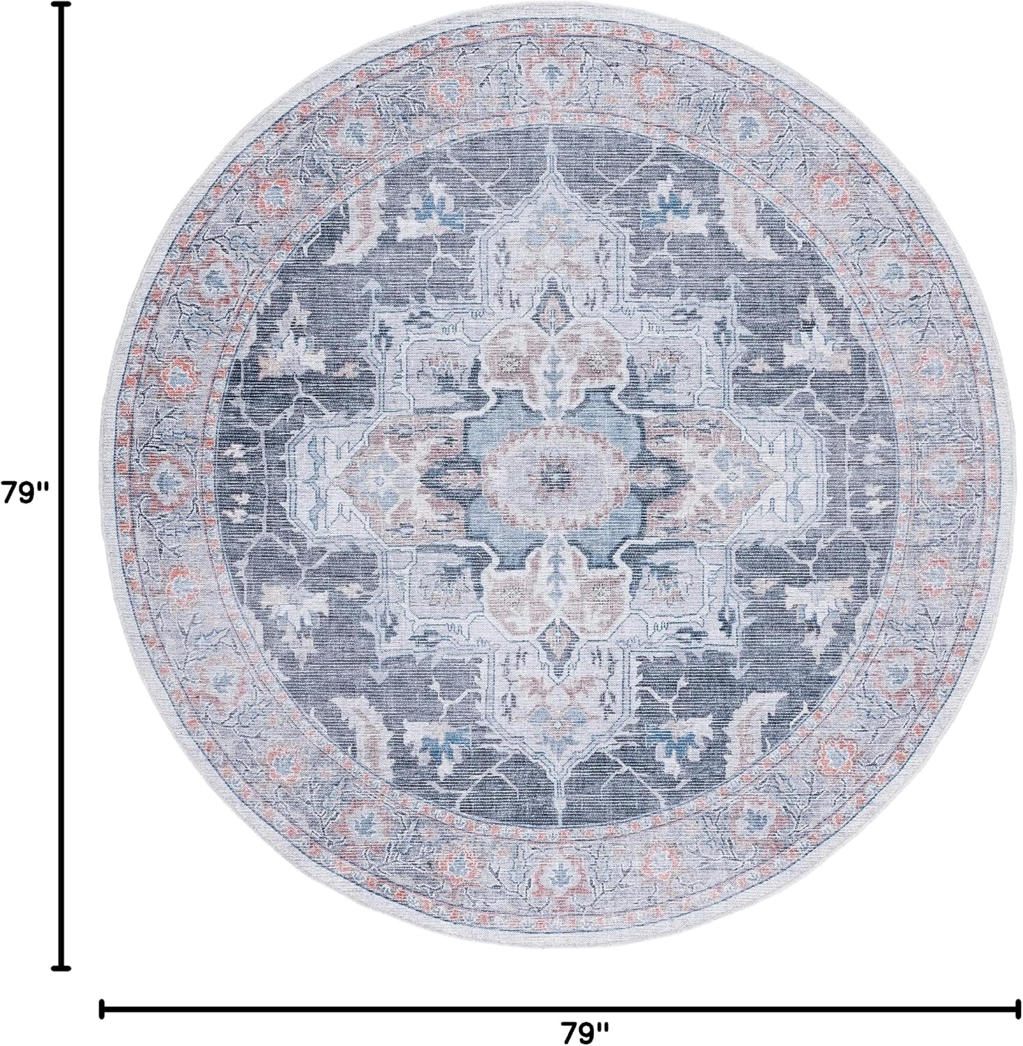 image:imageSAFAVIEH Washable Rug Serapi Collection 53 x 76 Rust amp Ivory Slip Resistant amp Easy to Clean Ideal for Living Room Bedroom Dining Space SEP537PCharcoalIvory