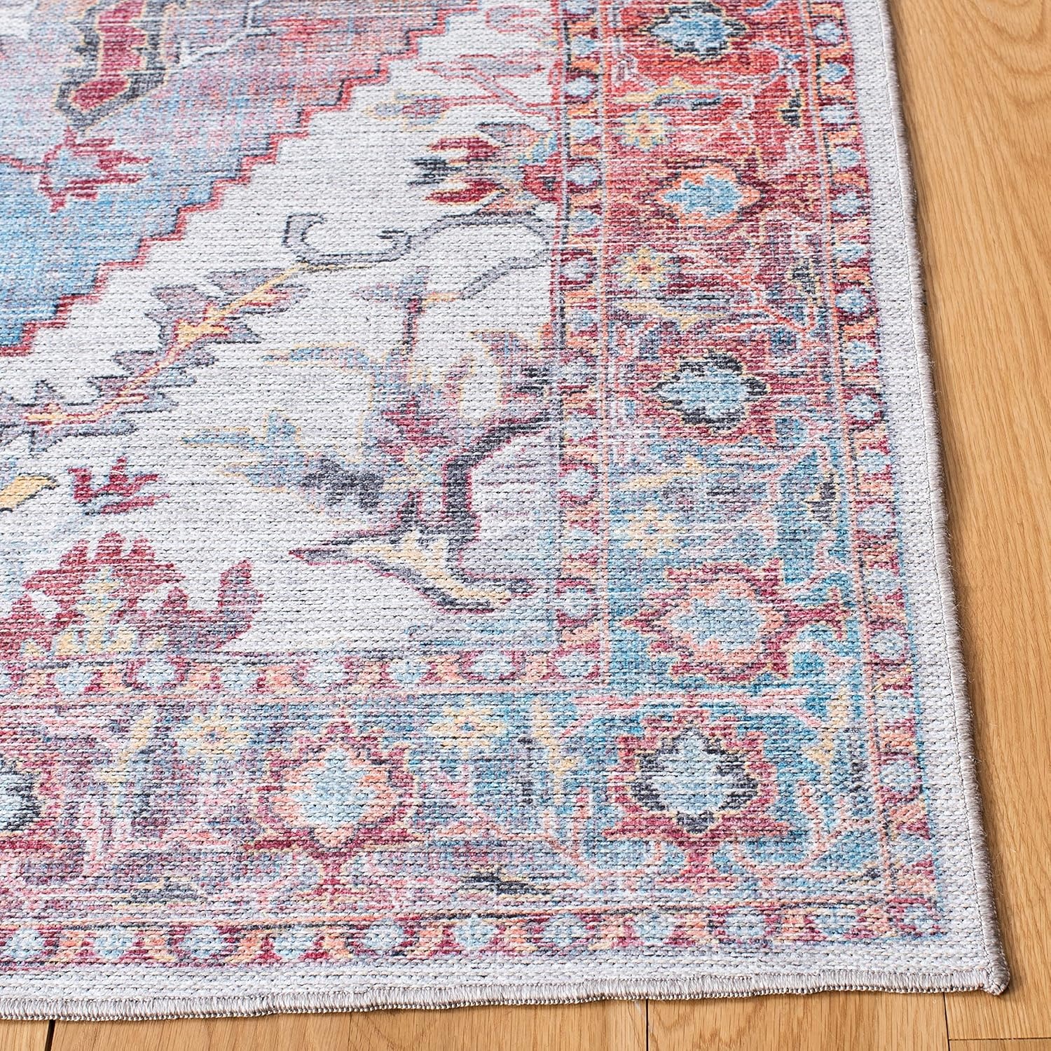 image:imageSAFAVIEH Washable Rug Serapi Collection 53 x 76 Rust amp Ivory Slip Resistant amp Easy to Clean Ideal for Living Room Bedroom Dining Space SEP537PRustIvory